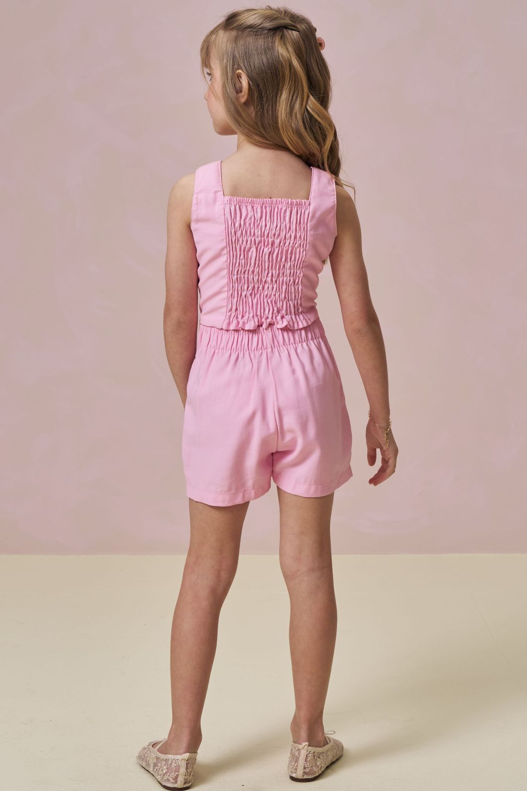 Conjunto de blusa e short saia em alfaiataria 97195 Infanti Infantil Menina