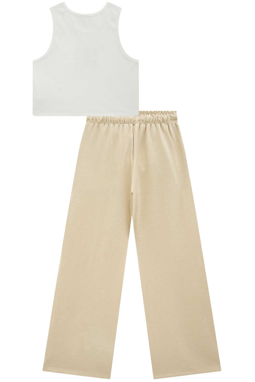 Conjunto de regata em canelado liz e calça wide leg em cotton jeans 95958 Vic Teen Menina Conjunto de regata em canelado liz e calça wide leg em cotton jeans 95958 Vic Teen Menina