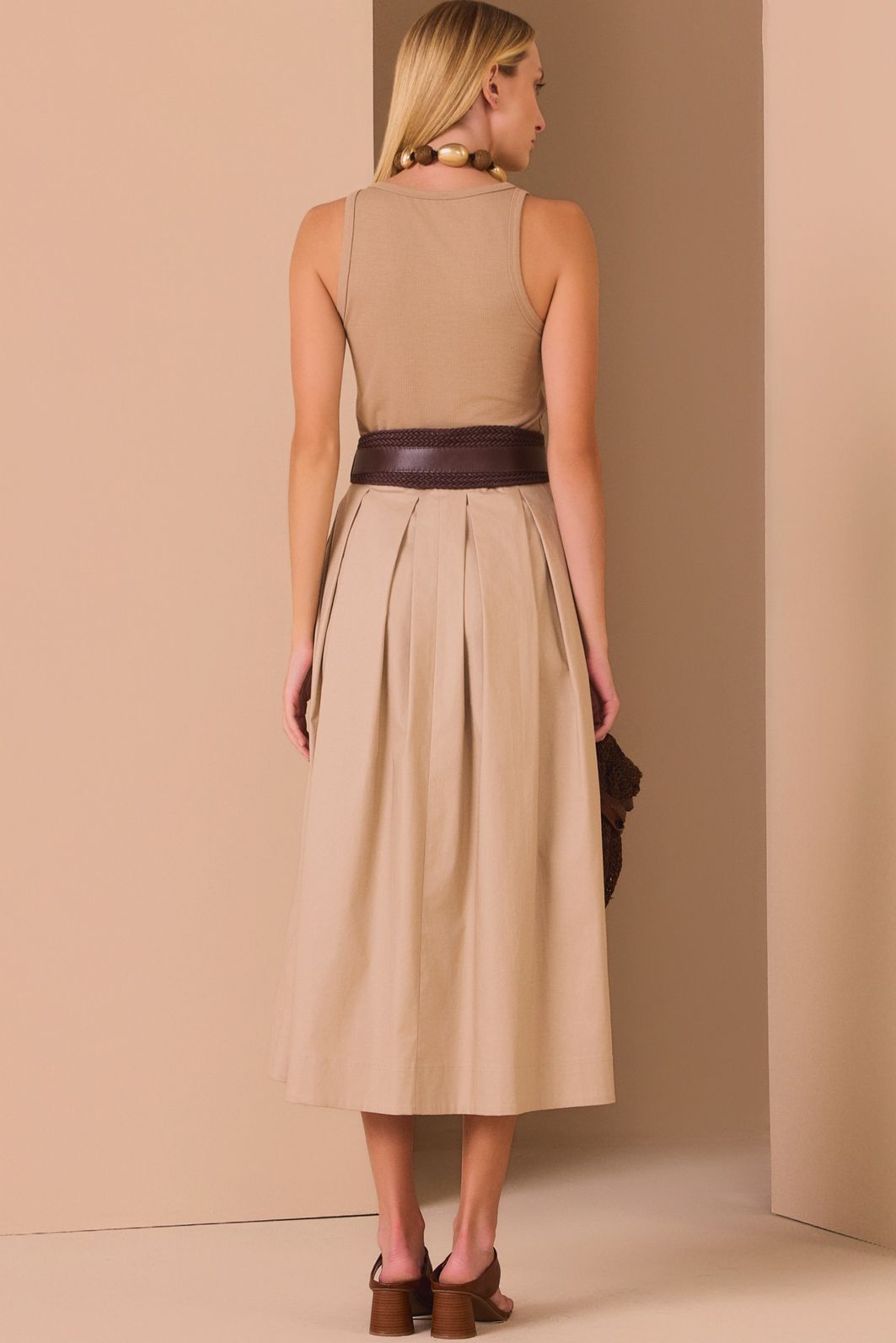 Saia maxi midi em tricoline de algodão premium com elastano 98333 Linzzi Saia maxi midi em tricoline de algodão premium com elastano 98333 Linzzi