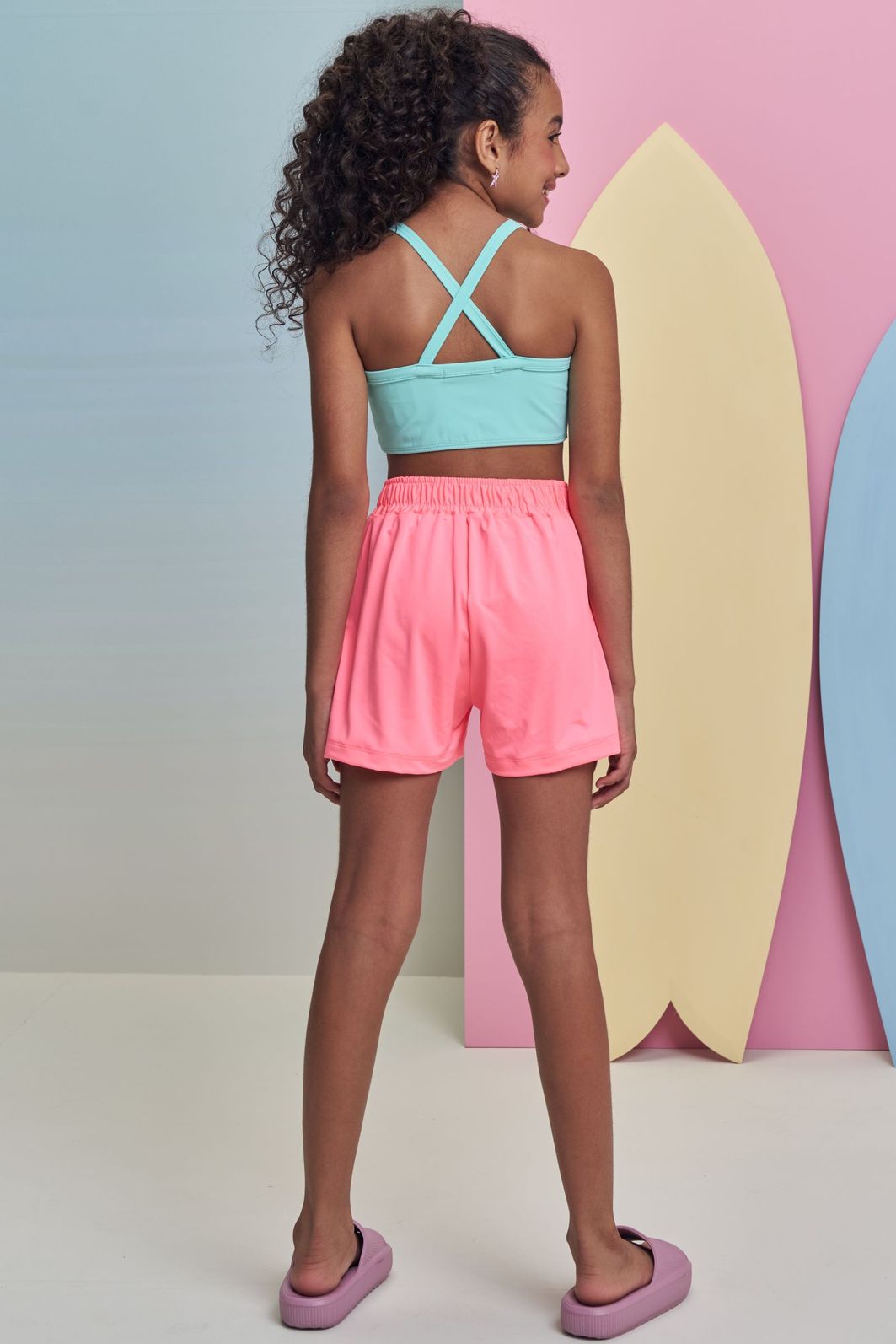 Shorts em malha UV Dry com proteção UV 50+ 99383 Lilimoon Teen Menina