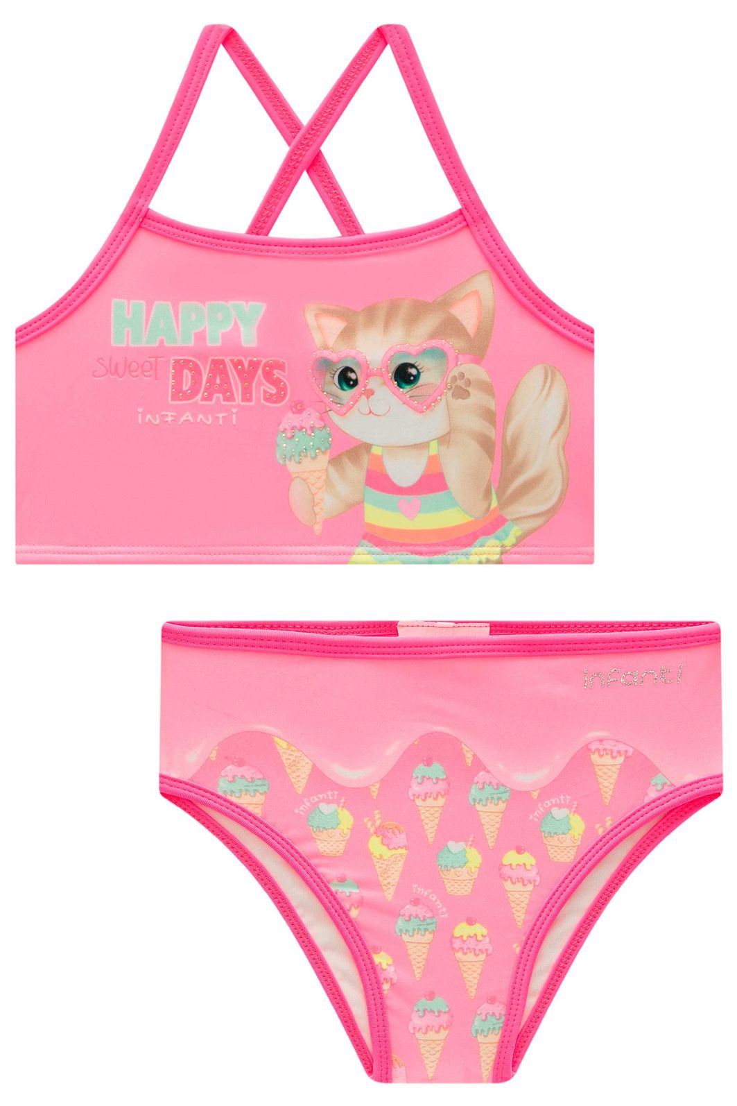 Biquíni em malha UV dry com proteção UV 50+ 99171 Infanti Infantil Menina Biquíni em malha UV dry com proteção UV 50+ 99171 Infanti Infantil Menina