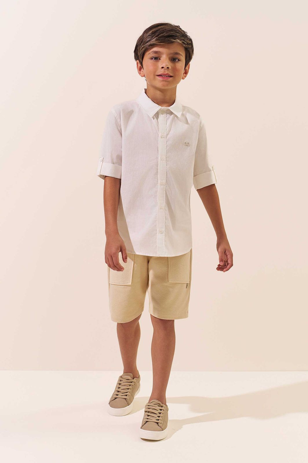 Camisa em tricoline mônaco com elastano 94787 LucBoo Infantil Menino Camisa em tricoline mônaco com elastano 94787 LucBoo Infantil Menino