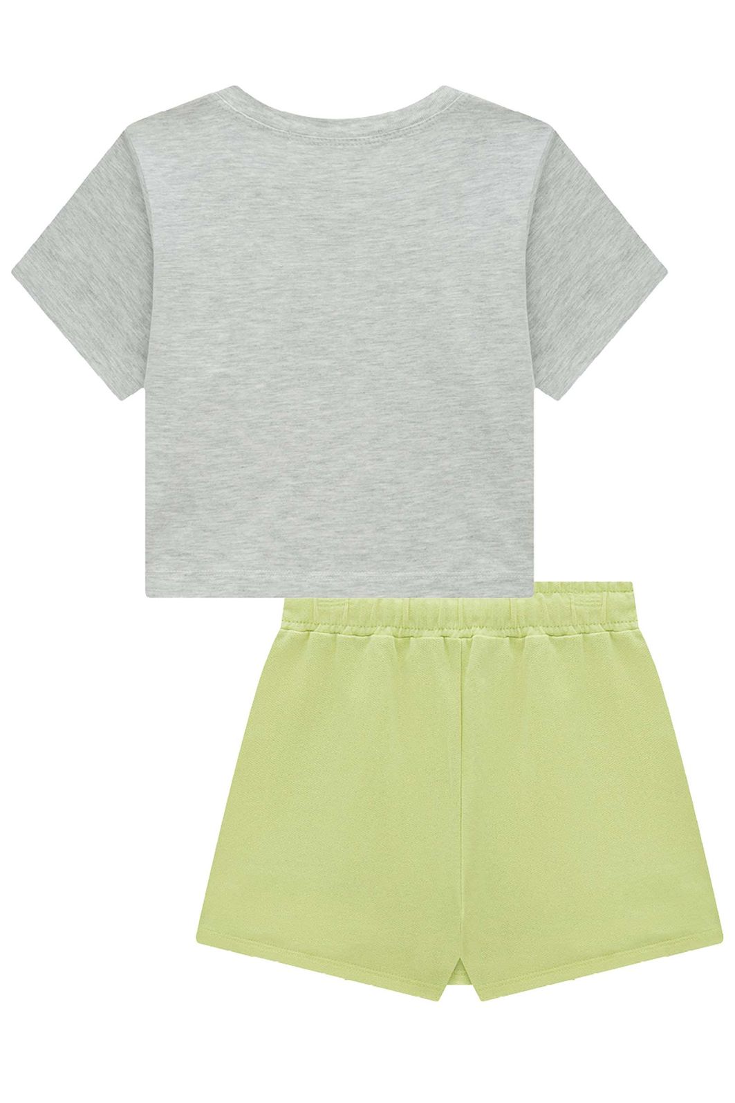 Conjunto de blusa em meia malha e short saia em moletom sem pelúcia 92681 Lilimoon Teen Menina Conjunto de blusa em meia malha e short saia em moletom sem pelúcia 92681 Lilimoon Teen Menina