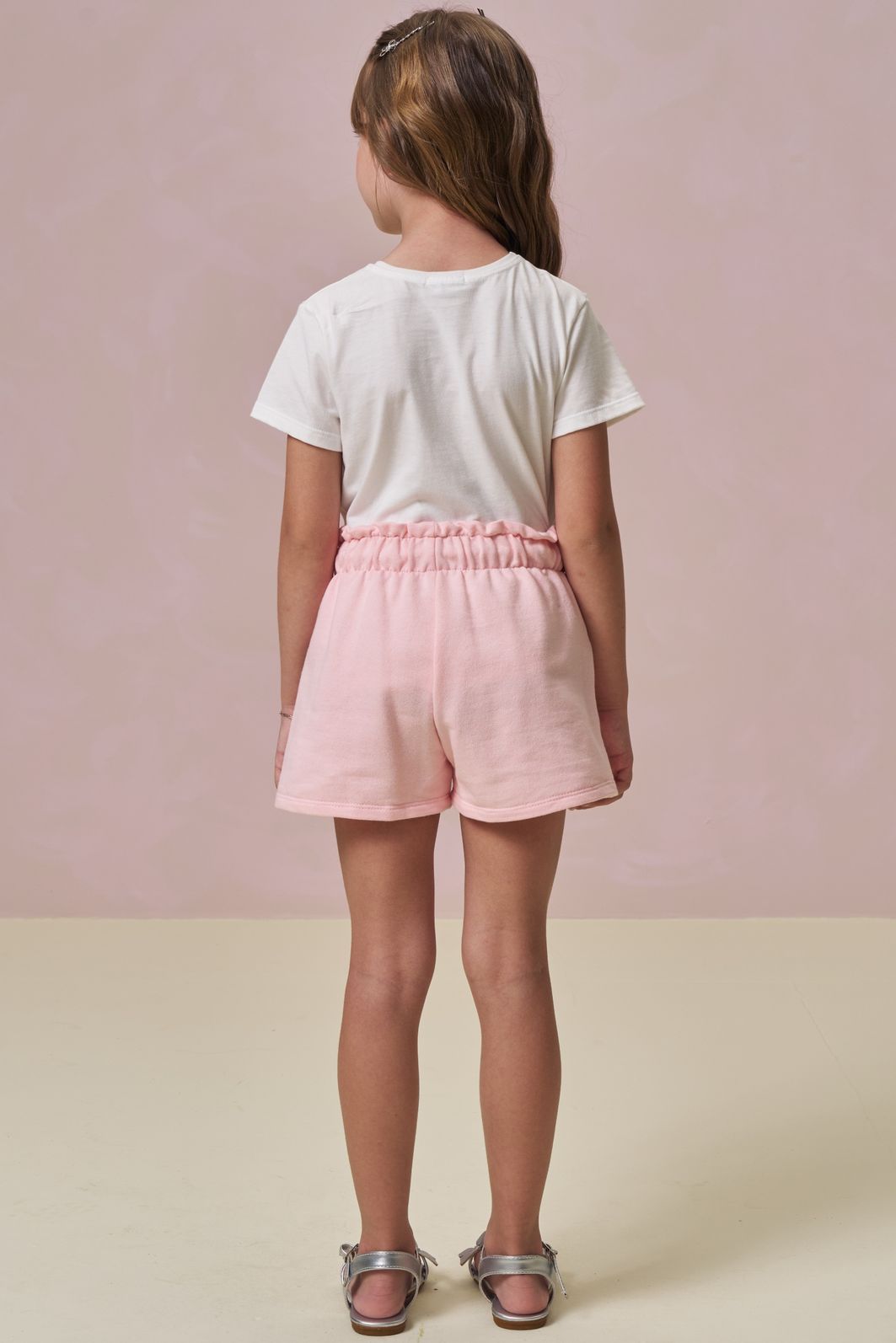 Conjunto de blusa em meia malha e shorts em moletom sem pelúcia 93269 Infanti Infantil Menina Conjunto de blusa em meia malha e shorts em moletom sem pelúcia 93269 Infanti Infantil Menina