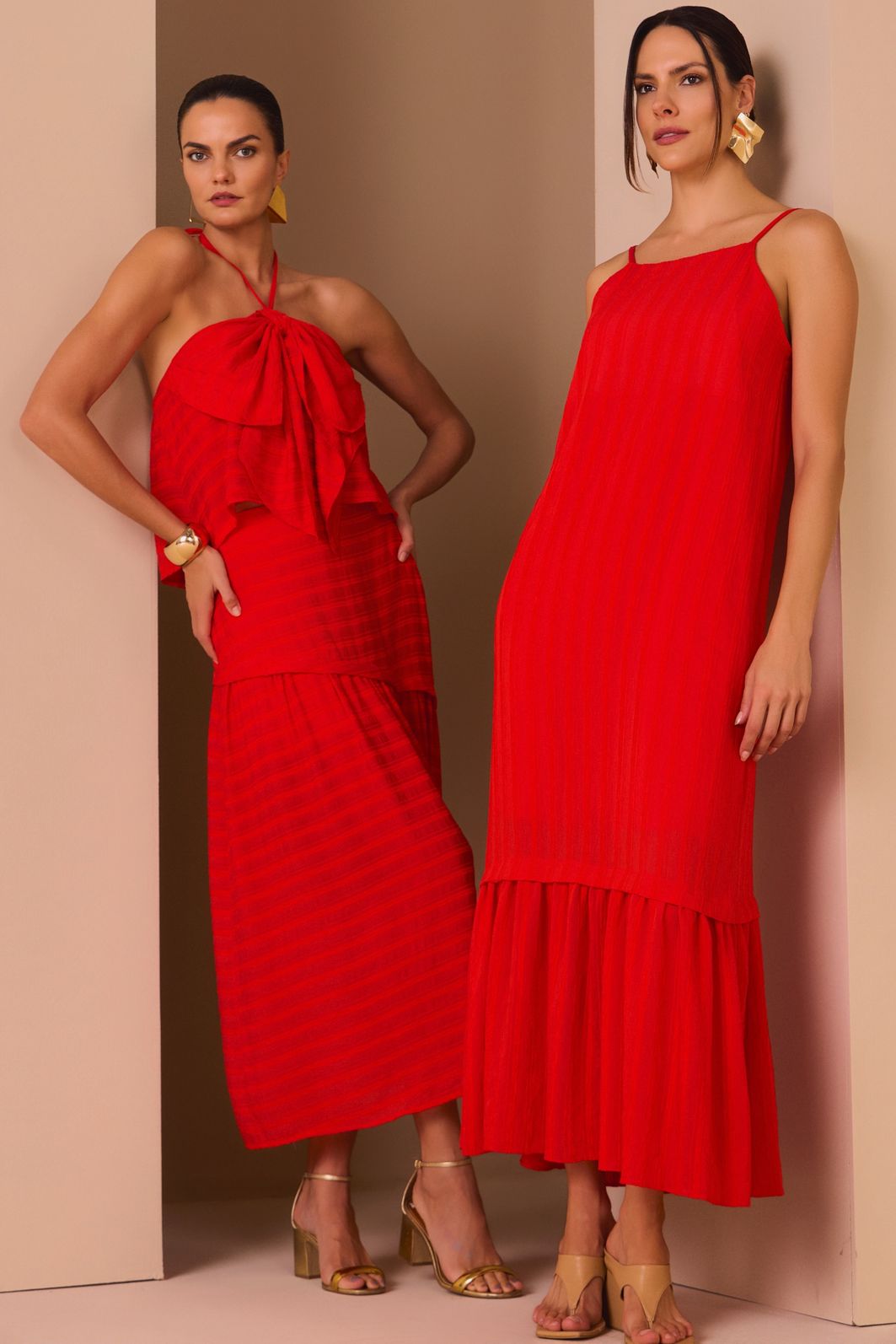 Saia maxi midi em crepe texturizado de viscose premium 99290 Linzzi Saia maxi midi em crepe texturizado de viscose premium 99290 Linzzi