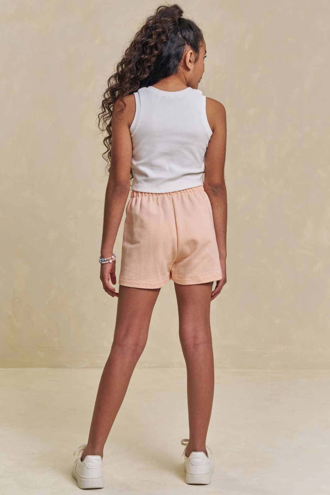Conjunto de regata em canelado liz e short saia em moletom sem pelúcia 96234 Lilimoon Teen Menina