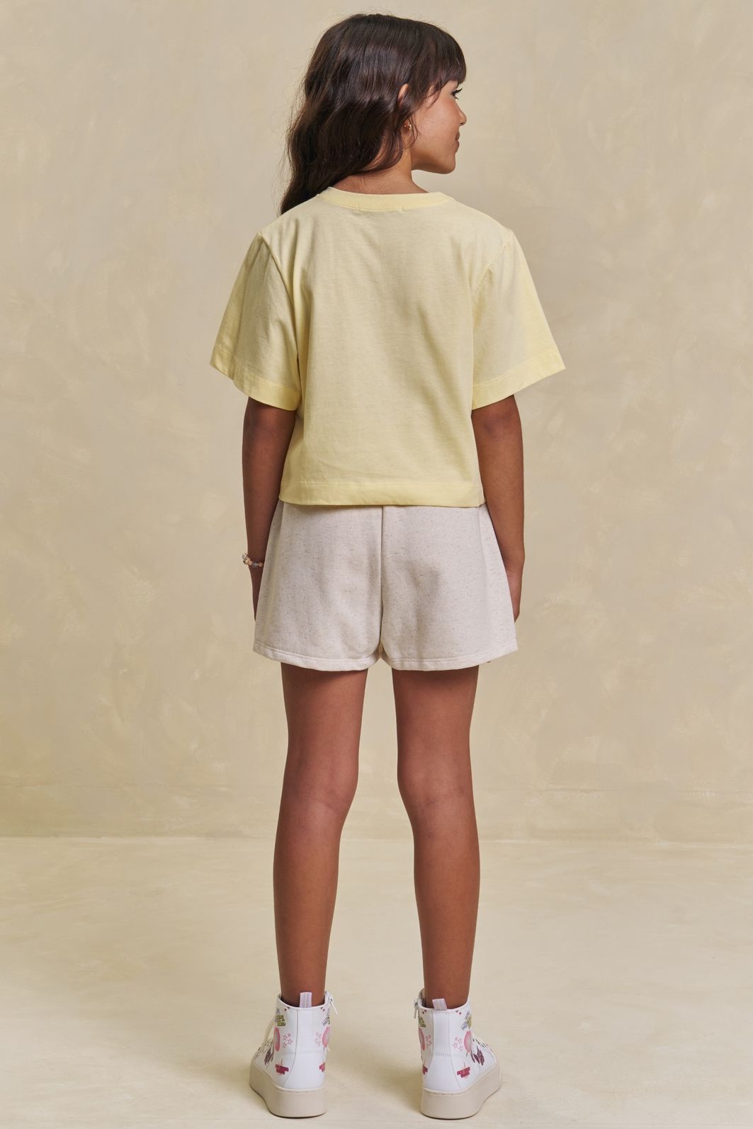 Conjunto de blusa em meia malha e short saia em moletom sem pelúcia 95806 Lilimoon Teen Menina