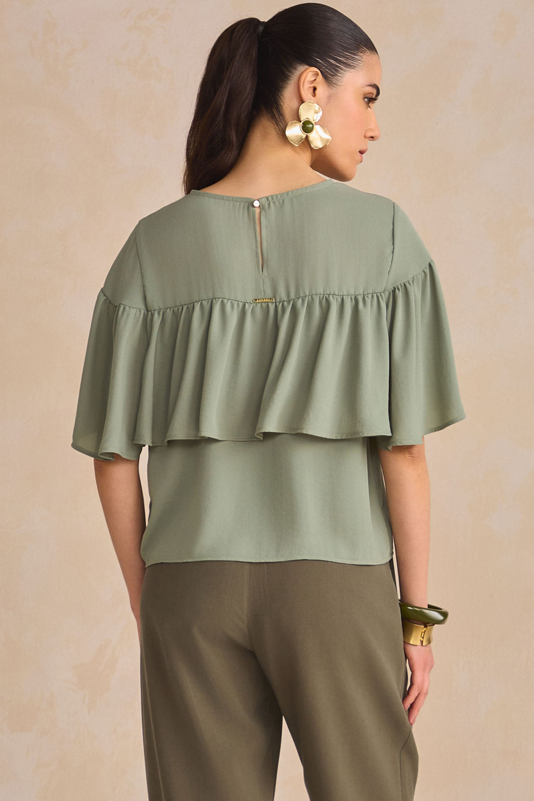 Blusa em chiffon creponado 90976 Linzzi Blusa em chiffon creponado 90976 Linzzi
