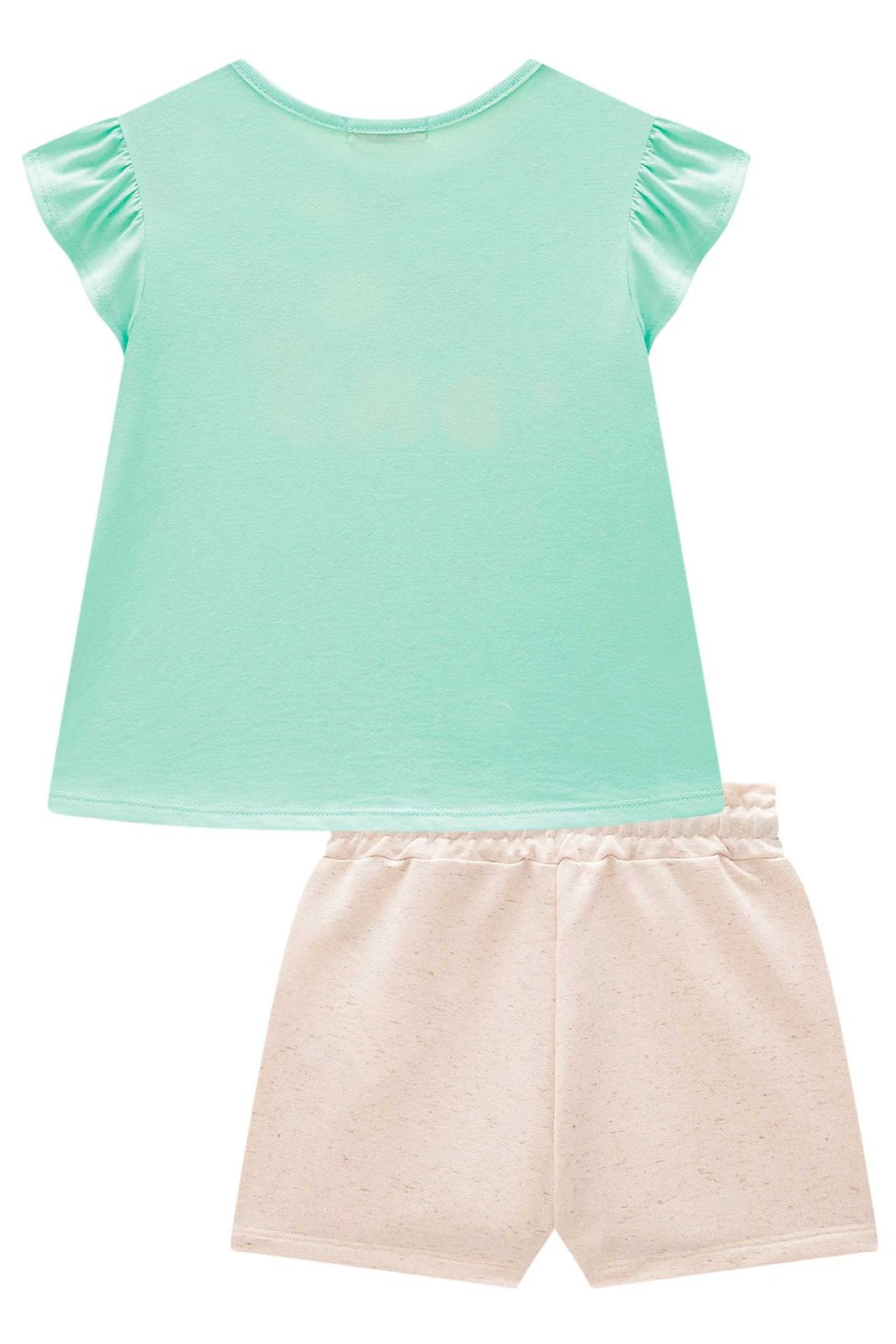 Conjunto de blusa em meia malha e shorts em moletom linho sem pelúcia 98380 Kukiê Infantil Menina Conjunto de blusa em meia malha e shorts em moletom linho sem pelúcia 98380 Kukiê Infantil Menina