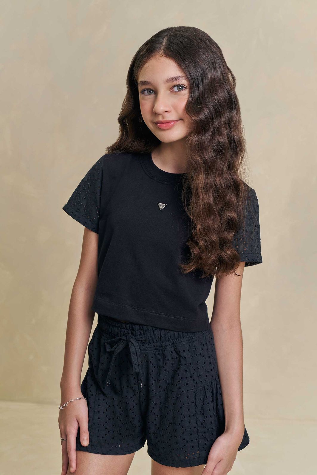 Conjunto de blusa em meia malha e shorts em laise capadocia 96295 Lilimoon Teen Menina Conjunto de blusa em meia malha e shorts em laise capadocia 96295 Lilimoon Teen Menina