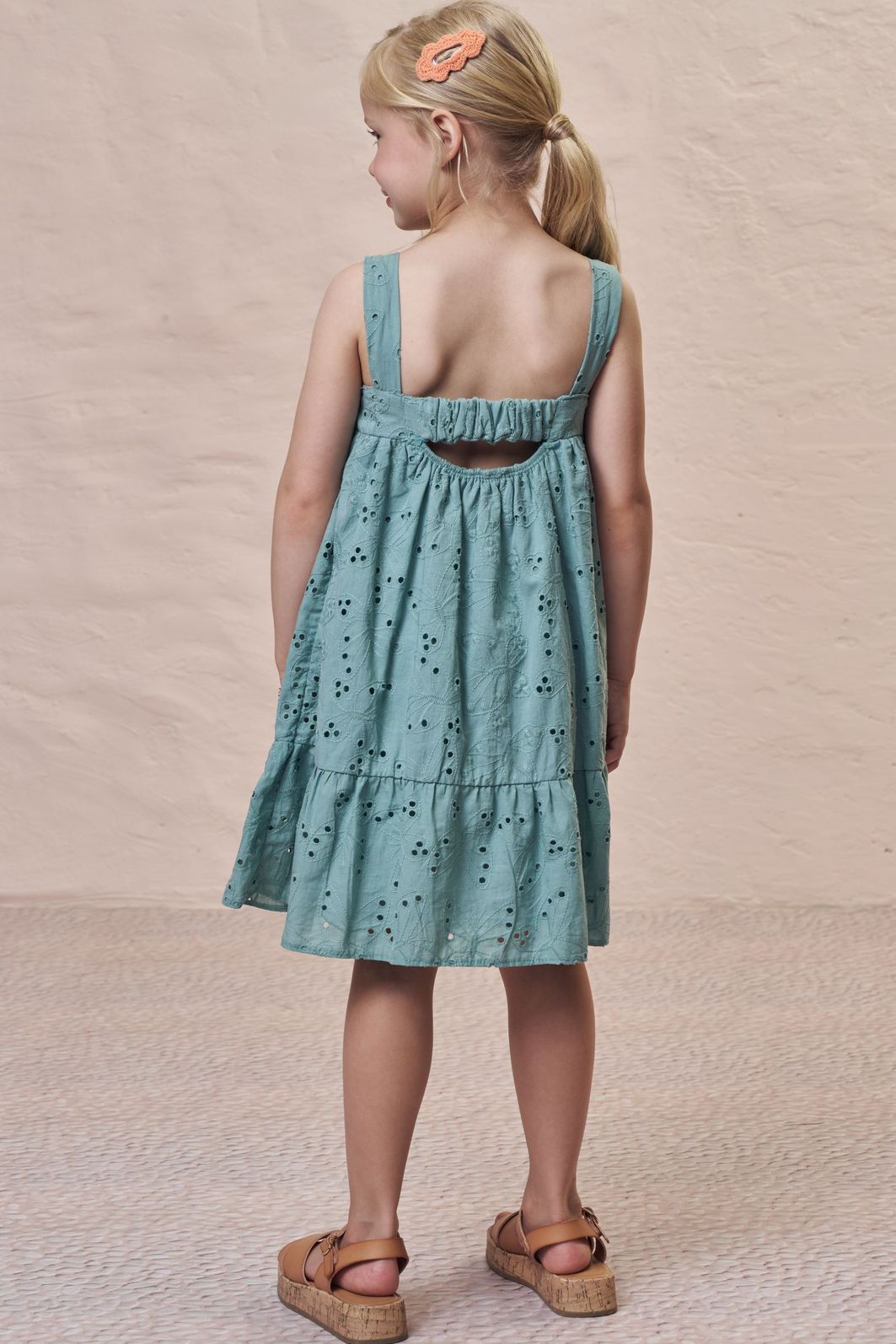 Vestido em tecido bordado 98948 Kukiê Infantil Menina