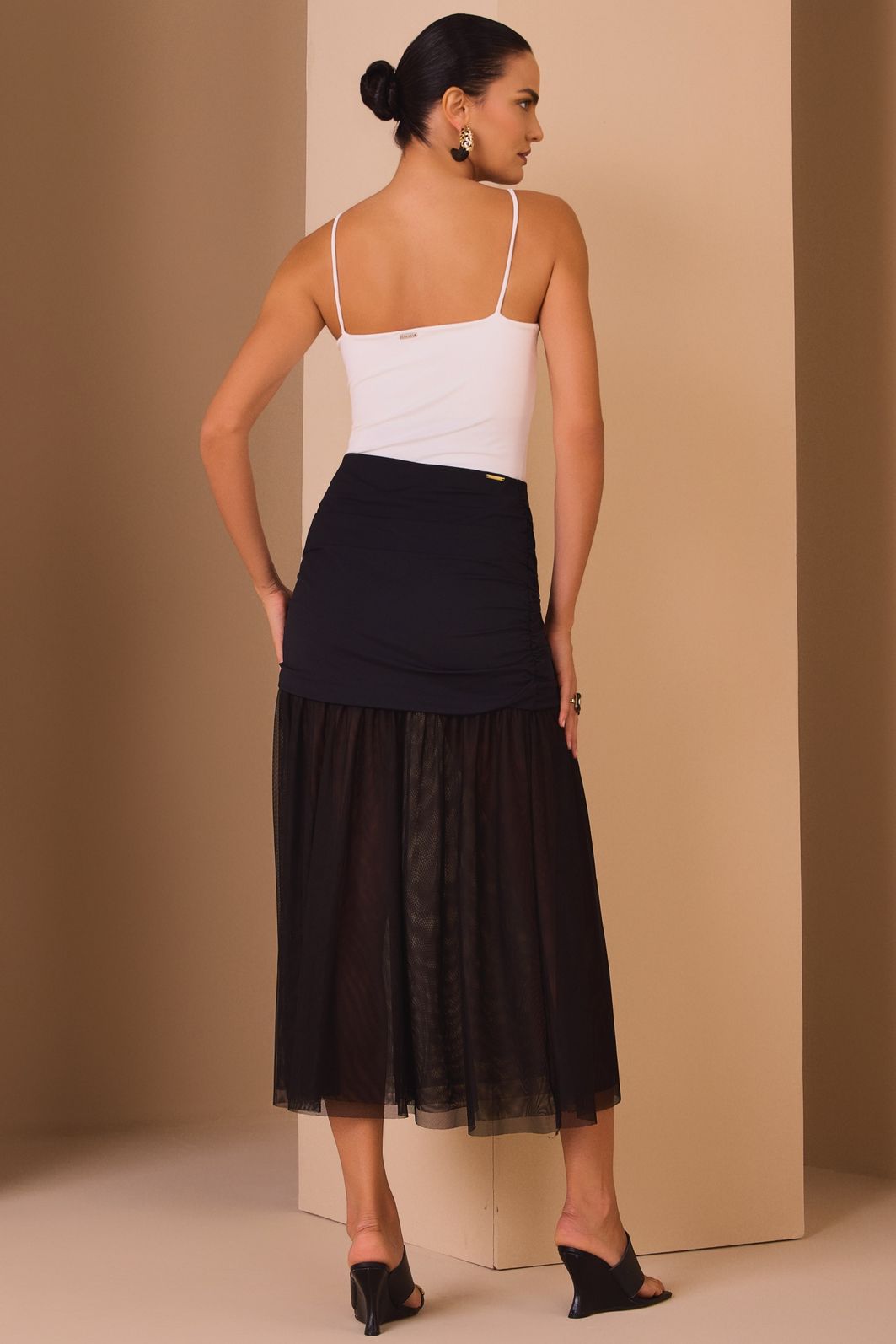Blusa de alça em malha poliamida delicaté 98932 Linzzi Blusa de alça em malha poliamida delicaté 98932 Linzzi