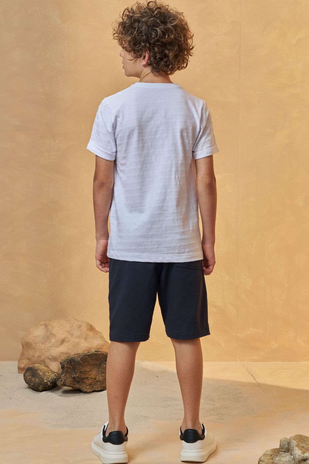 Camiseta em malha relevo 96387 Johnny Fox Teen Menino Camiseta em malha relevo 96387 Johnny Fox Teen Menino