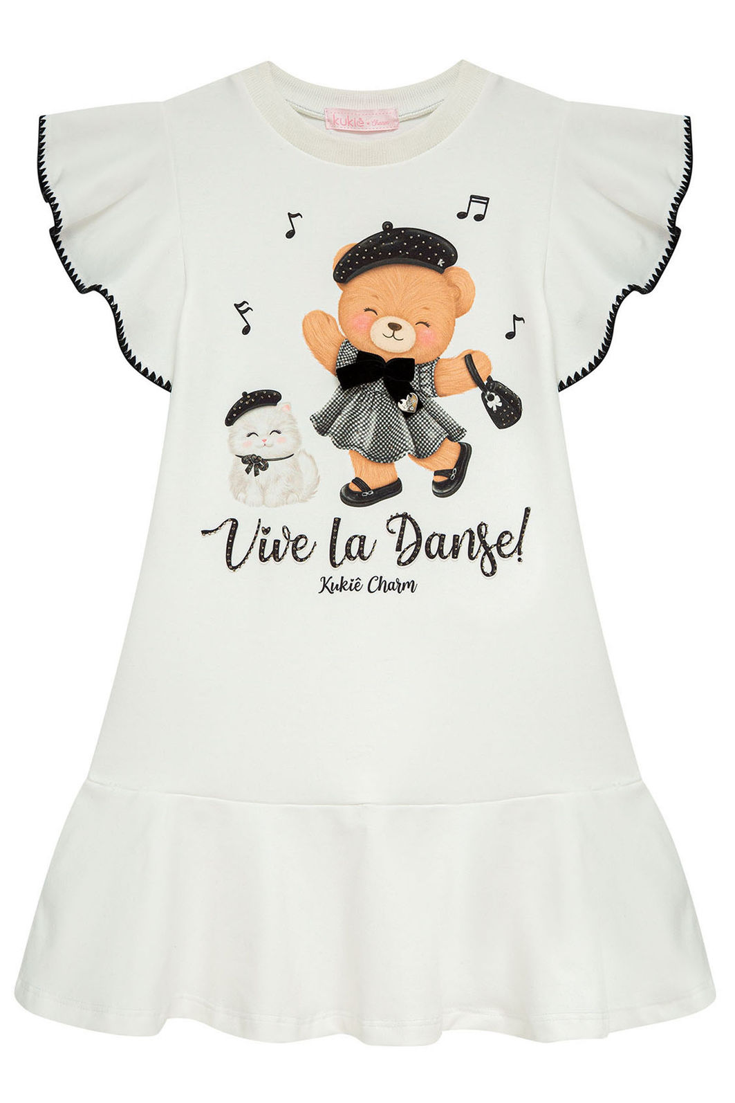 Vestido em molecotton 96516 Kukiê Infantil Menina Vestido em molecotton 96516 Kukiê Infantil Menina