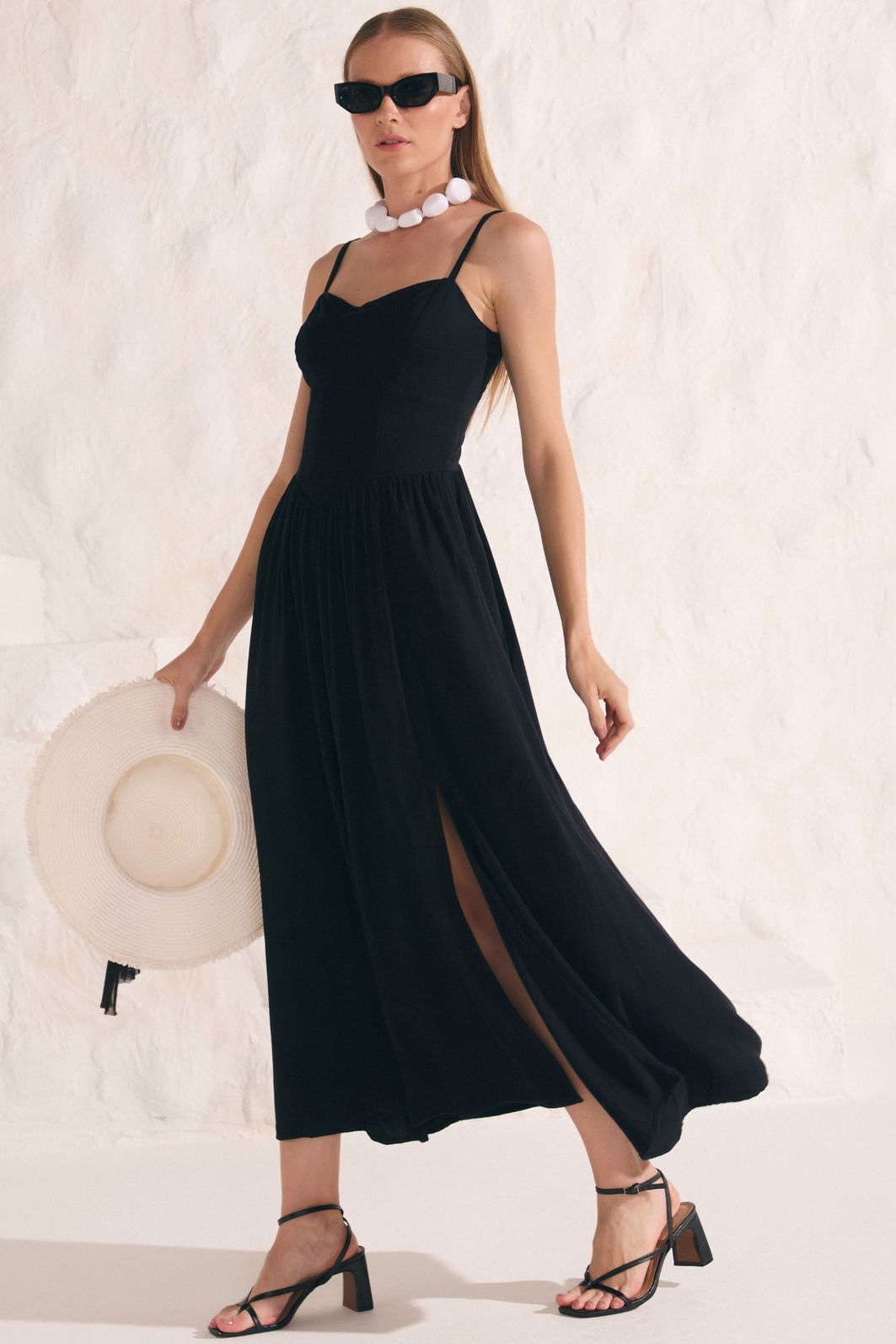 Vestido maxi midi em blend de viscose 88316 Linzzi Vestido maxi midi em blend de viscose 88316 Linzzi