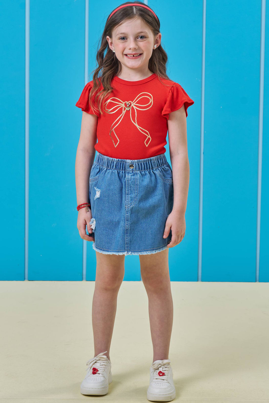 Short saia em jeans 94861 Kukiê Infantil Menina Short saia em jeans 94861 Kukiê Infantil Menina
