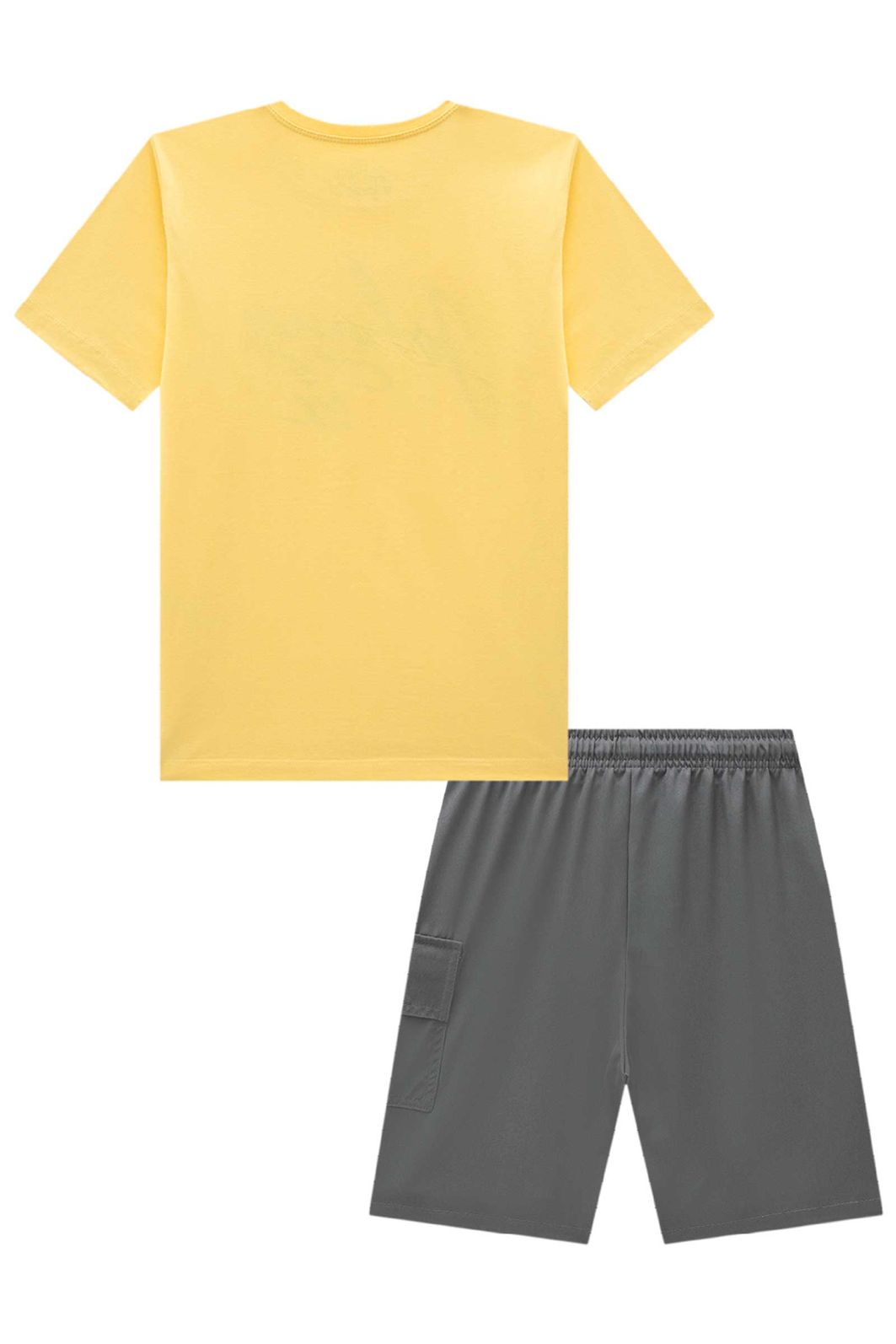Conjunto de camiseta em meia malha e bermuda em hydronatic supersoft com elastano 96860 Johnny Fox Teen Menino Conjunto de camiseta em meia malha e bermuda em hydronatic supersoft com elastano 96860 Johnny Fox Teen Menino