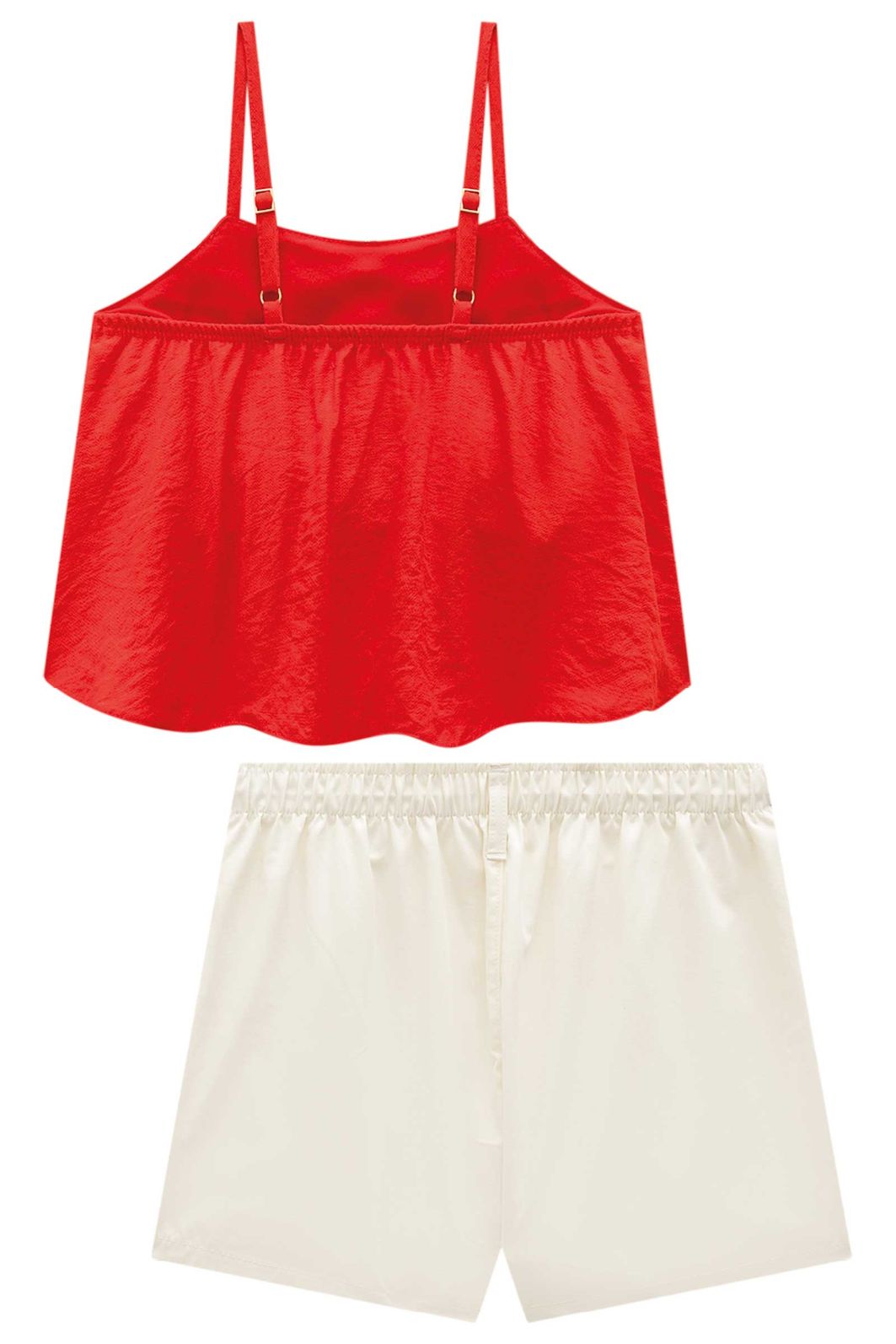 Conjunto de regata em viscose aruba e shorts em alfaiataria tecno cargo 95952 Vic Teen Menina