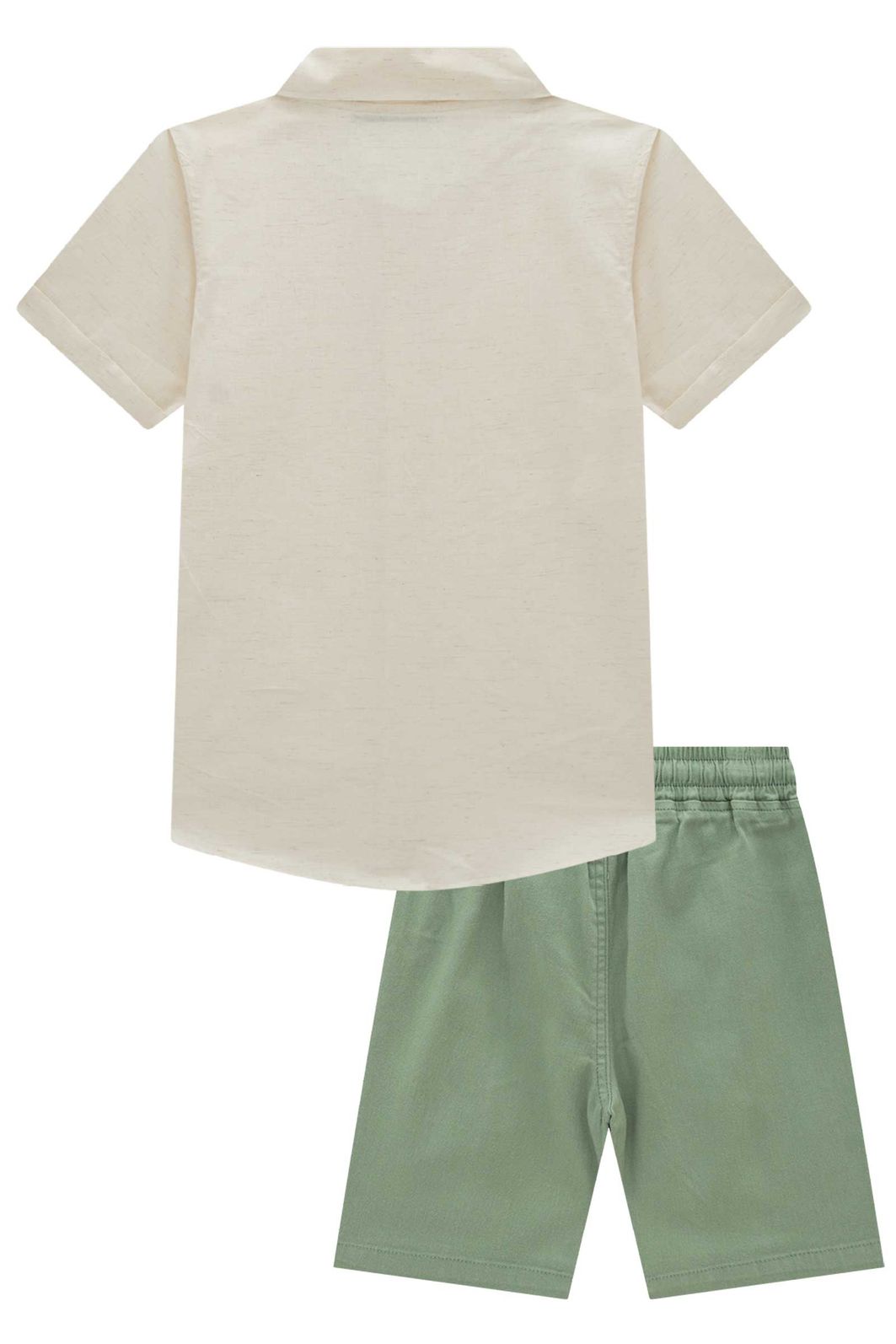 Conjunto de camisa em linho deluxe e bermuda em sarja stretch com elastano 96403 LucBoo Infantil Menino Conjunto de camisa em linho deluxe e bermuda em sarja stretch com elastano 96403 LucBoo Infantil Menino