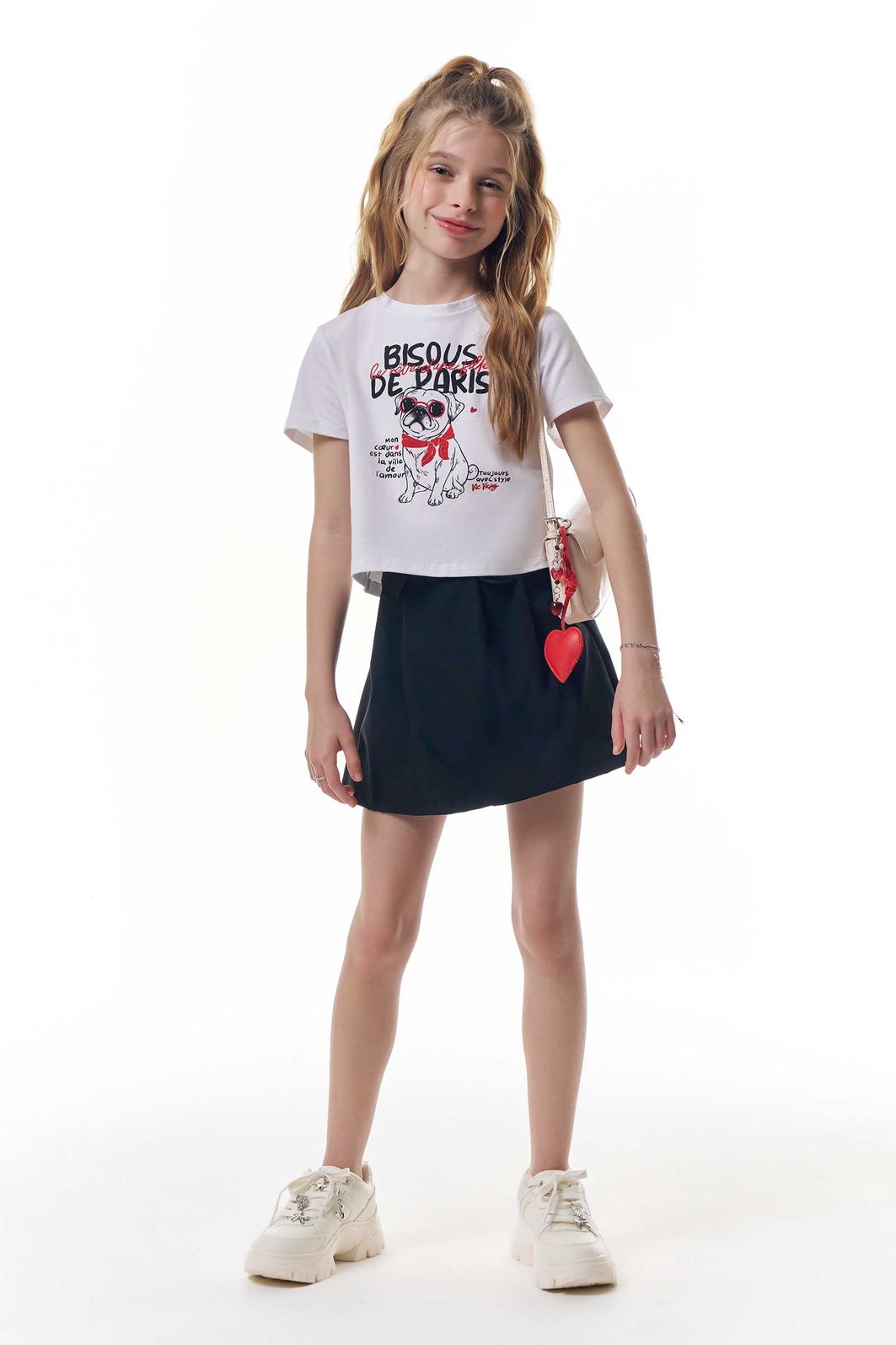 Conjunto de blusa em cotton e short saia em alfaiataria tecno cargo 95943 Vic Teen Menina Conjunto de blusa em cotton e short saia em alfaiataria tecno cargo 95943 Vic Teen Menina