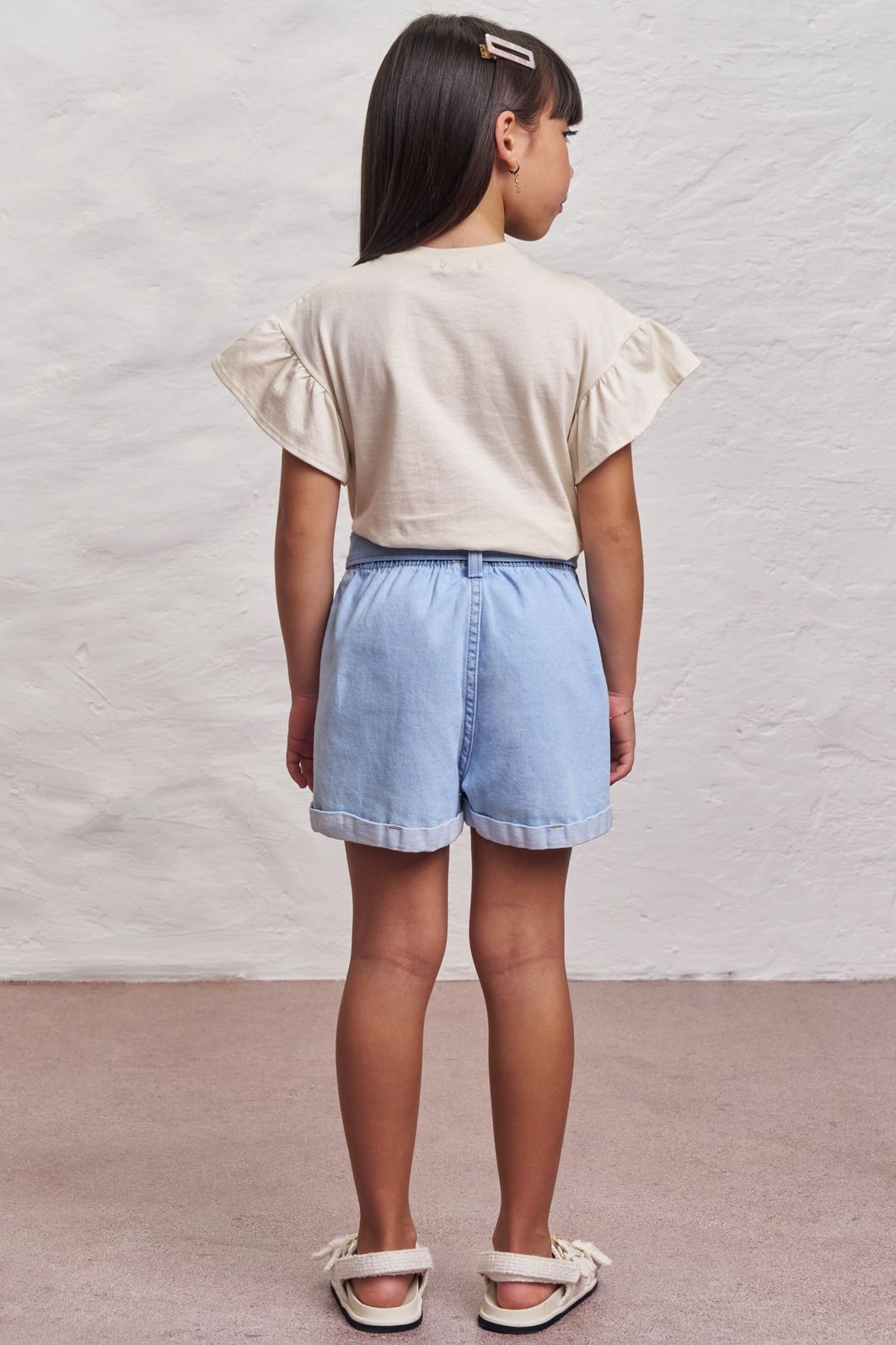 Shorts em jeans com elastano 98350 Infanti Infantil Menina