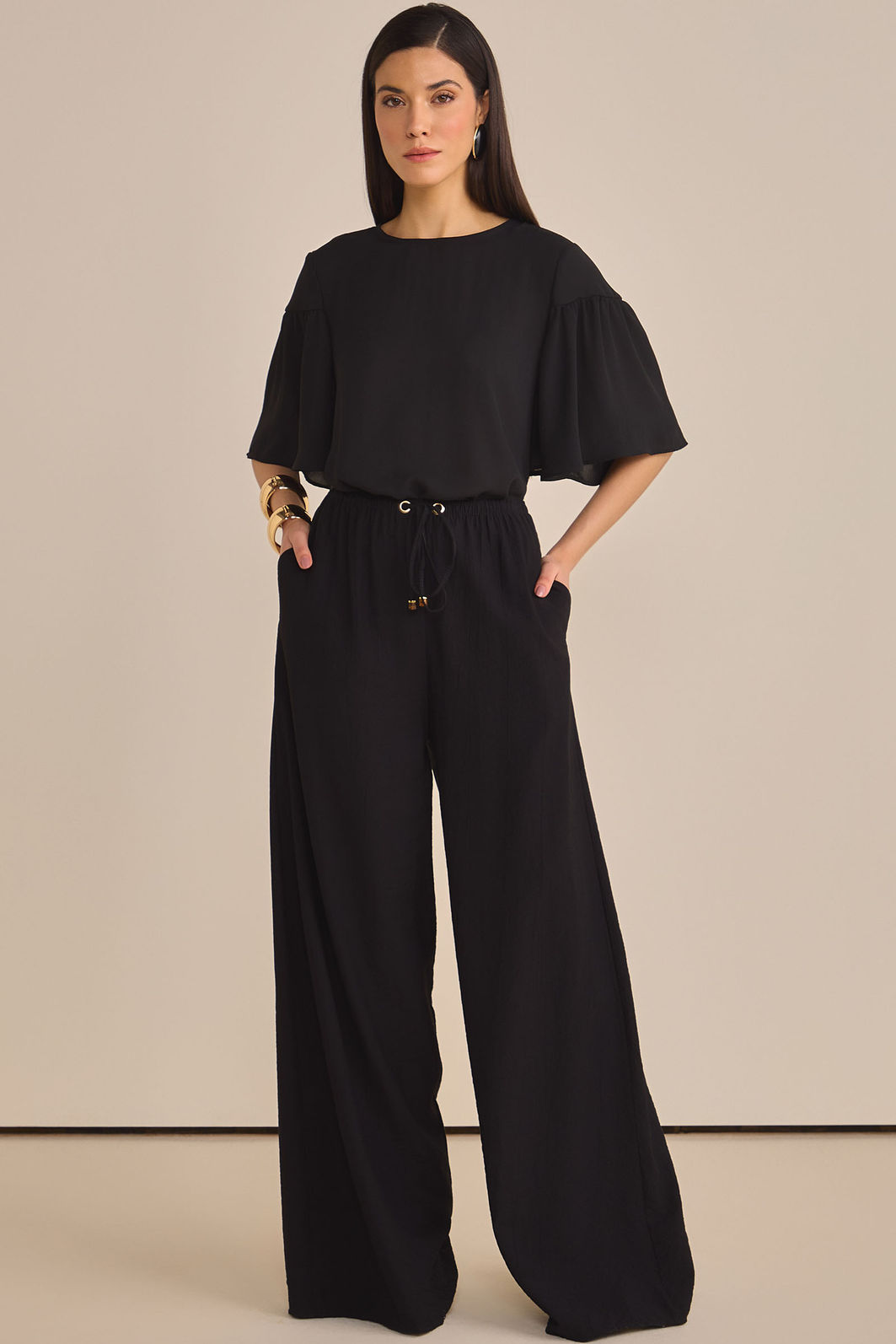 Blusa em chiffon creponado 90976 Linzzi Blusa em chiffon creponado 90976 Linzzi
