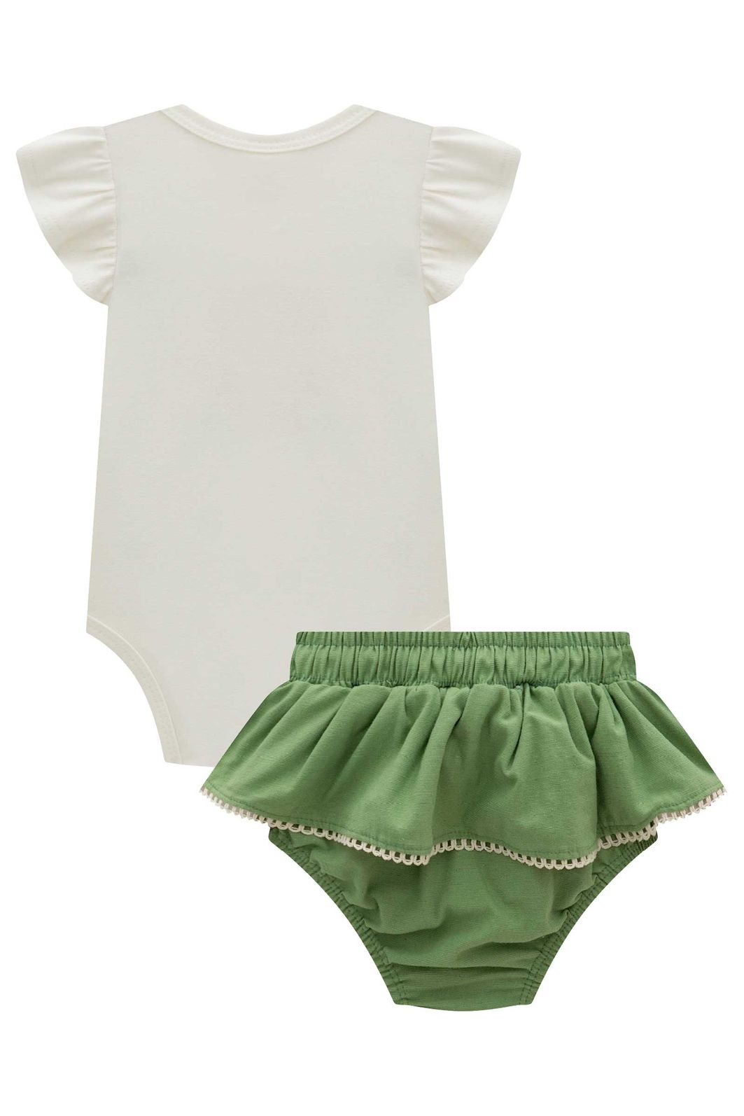 Conjunto de body em cotton e tapa fralda em linho com elastano 98573 Infanti Bebê Menina Conjunto de body em cotton e tapa fralda em linho com elastano 98573 Infanti Bebê Menina