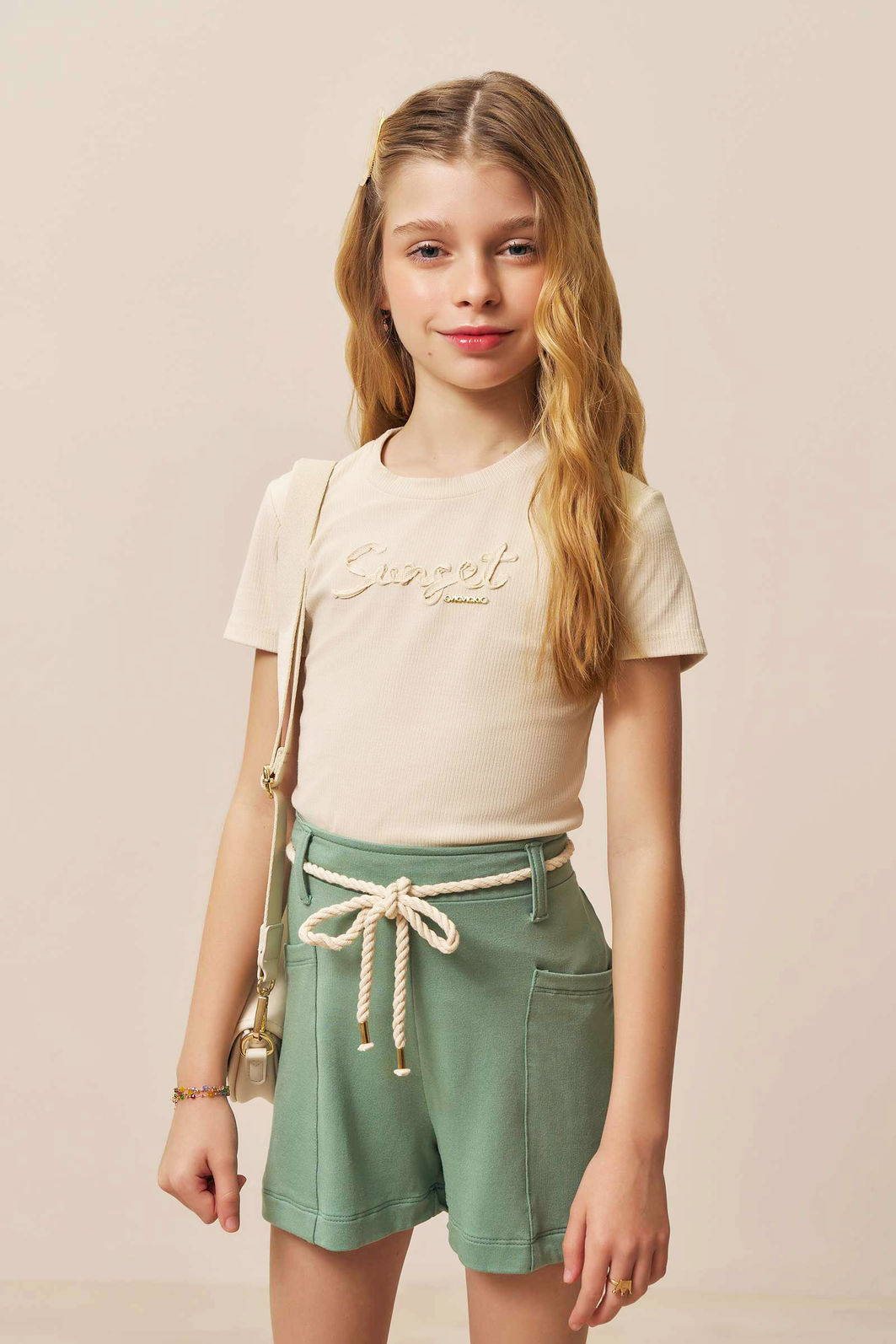 Conjunto de blusa em canelado luna de viscose e shorts em molevisco 96896 Vic Teen Menina Conjunto de blusa em canelado luna de viscose e shorts em molevisco 96896 Vic Teen Menina