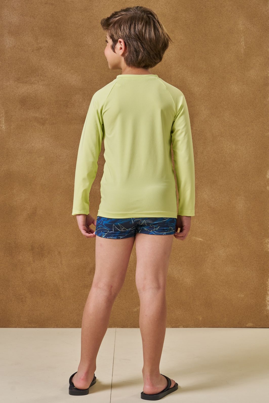 Conjunto de camiseta e sunga em malha UV dry com proteção UV50+ 96108 LucBoo Infantil Menino Conjunto de camiseta e sunga em malha UV dry com proteção UV50+ 96108 LucBoo Infantil Menino