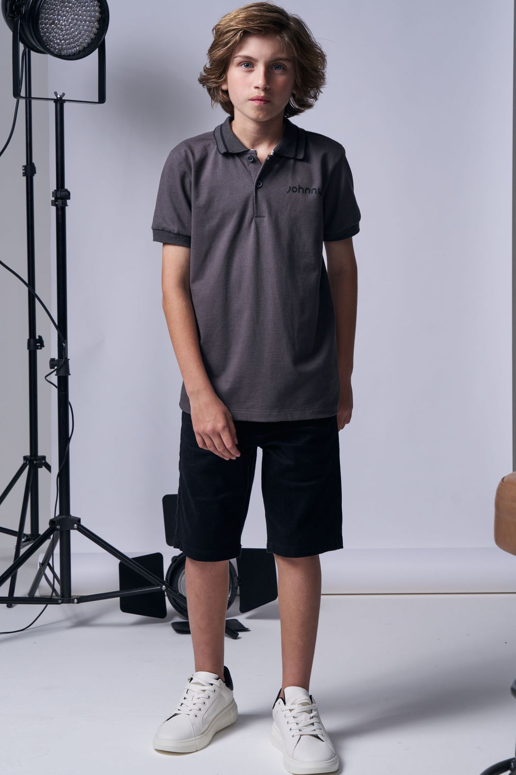 Camisa polo em piquet com elastano 96037 Johnny Fox Teen Menino Camisa polo em piquet com elastano 96037 Johnny Fox Teen Menino
