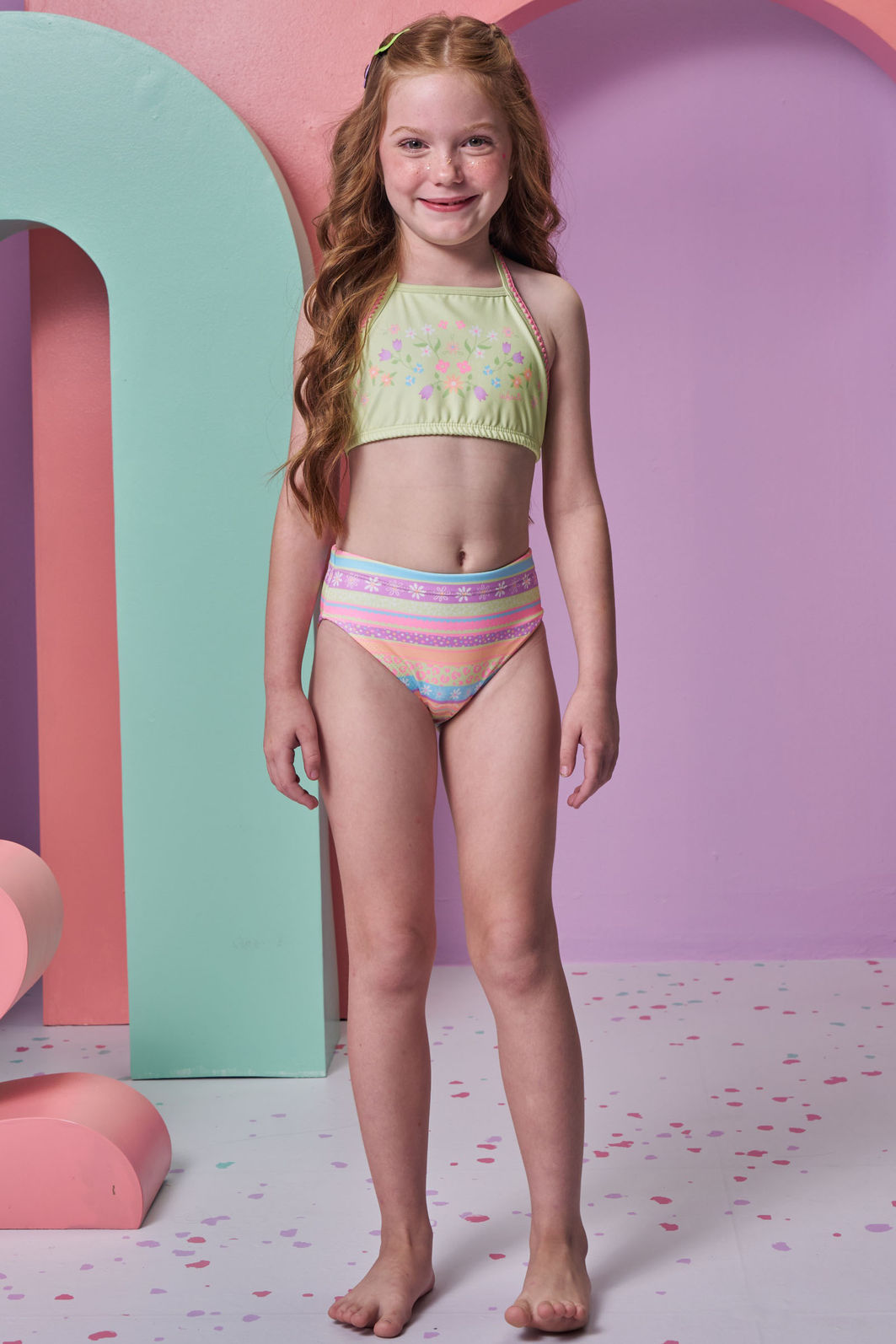 Biquíni em malha UV dry com proteção UV 50+ 95933 Infanti Infantil Menina Biquíni em malha UV dry com proteção UV 50+ 95933 Infanti Infantil Menina