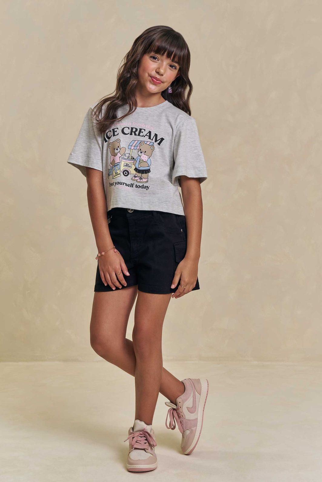 Shorts em sarja com elastano 94605 Lilimoon Teen Menina