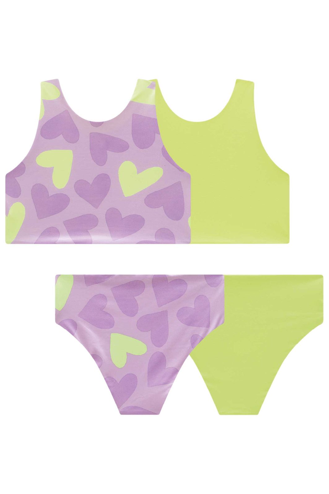 Conjunto de biquíni reversível em malha UV Dry com proteção UV 50+ 99408 Lilimoon Teen Menina Conjunto de biquíni reversível em malha UV Dry com proteção UV 50+ 99408 Lilimoon Teen Menina