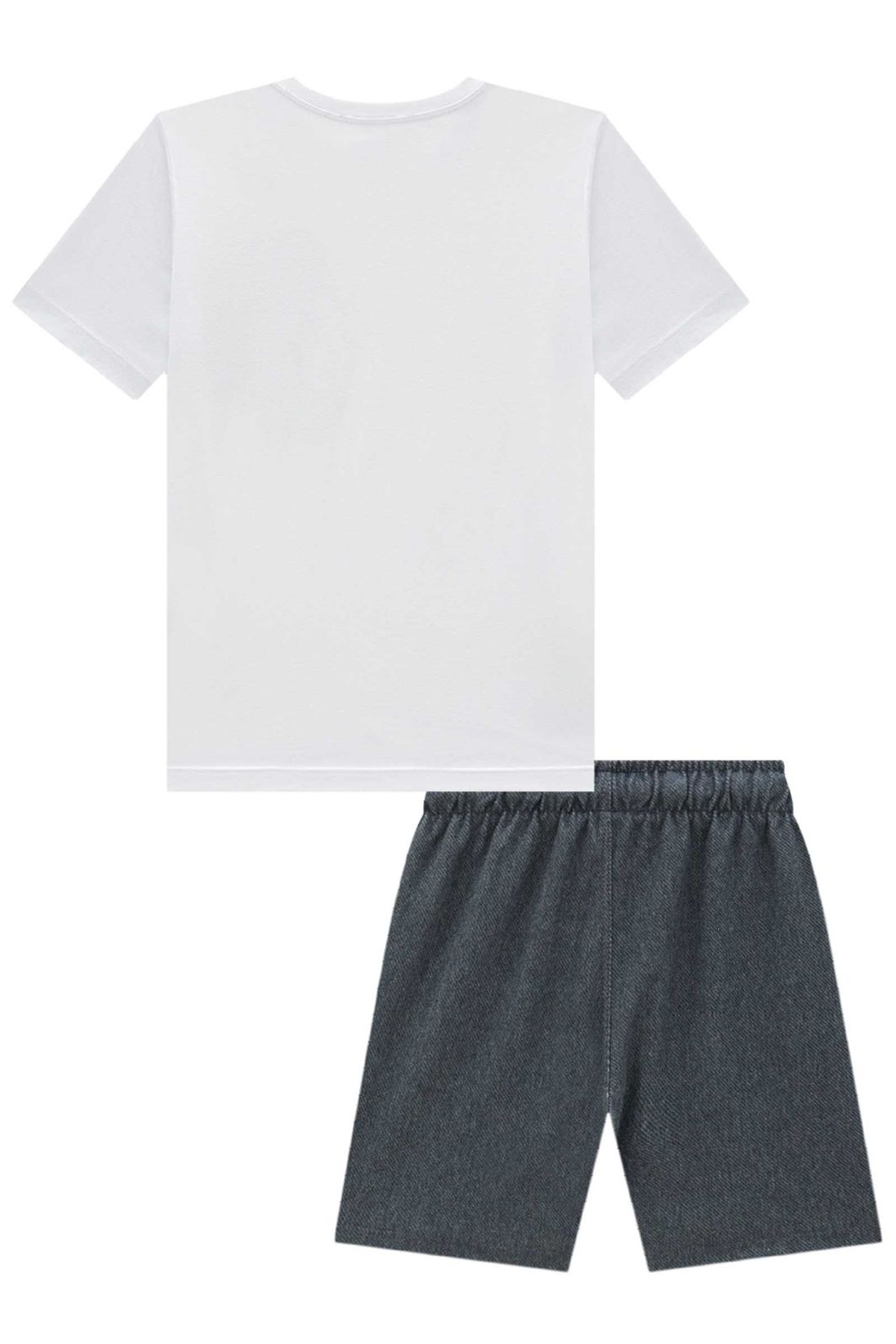 Conjunto de camiseta em meia malha e bermuda em cotton jeans com elastano 99261 Johnny Fox Teen Menino Conjunto de camiseta em meia malha e bermuda em cotton jeans com elastano 99261 Johnny Fox Teen Menino