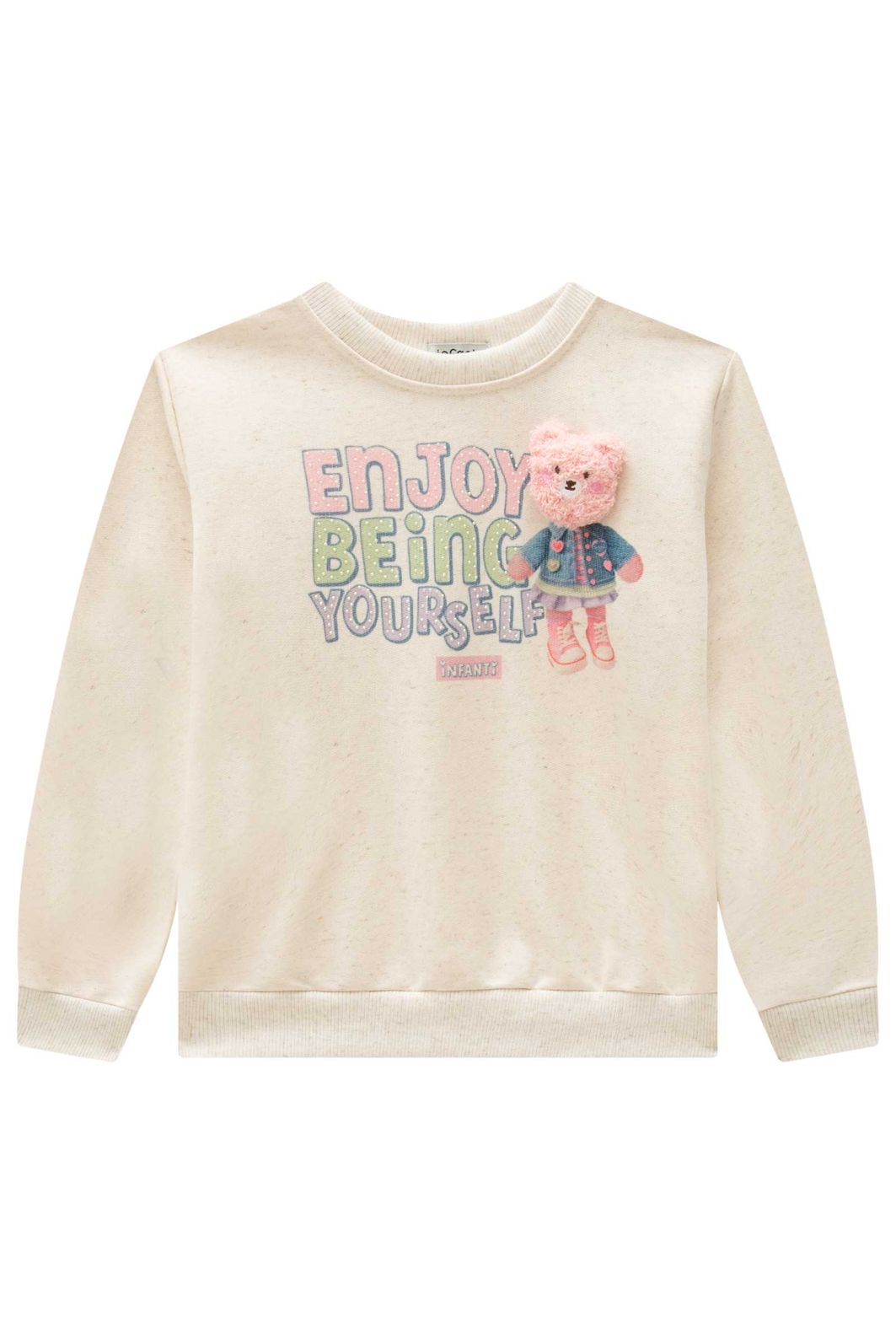 Blusão em moletom linho sem pelúcia 90806 Infanti Infantil Menina Blusão em moletom linho sem pelúcia 90806 Infanti Infantil Menina