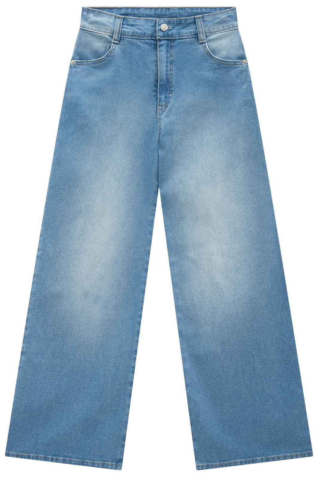 Calça wide leg em jeans com elastano 95001 Vic Teen Menina Calça wide leg em jeans com elastano 95001 Vic Teen Menina