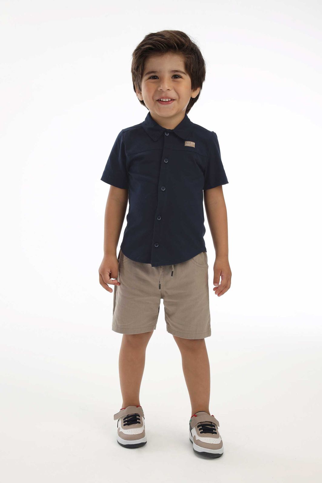 Conjunto de camisa em meia malha e bermuda em linho santorine com elastano 92866 LucBoo Bebê Menino Conjunto de camisa em meia malha e bermuda em linho santorine com elastano 92866 LucBoo Bebê Menino