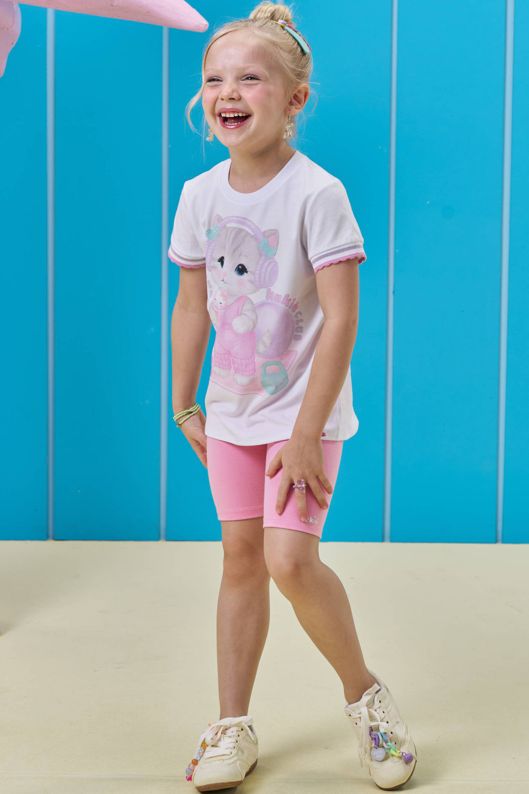 Bermuda biker em cotton 94344 Kukiê Infantil Menina Bermuda biker em cotton 94344 Kukiê Infantil Menina