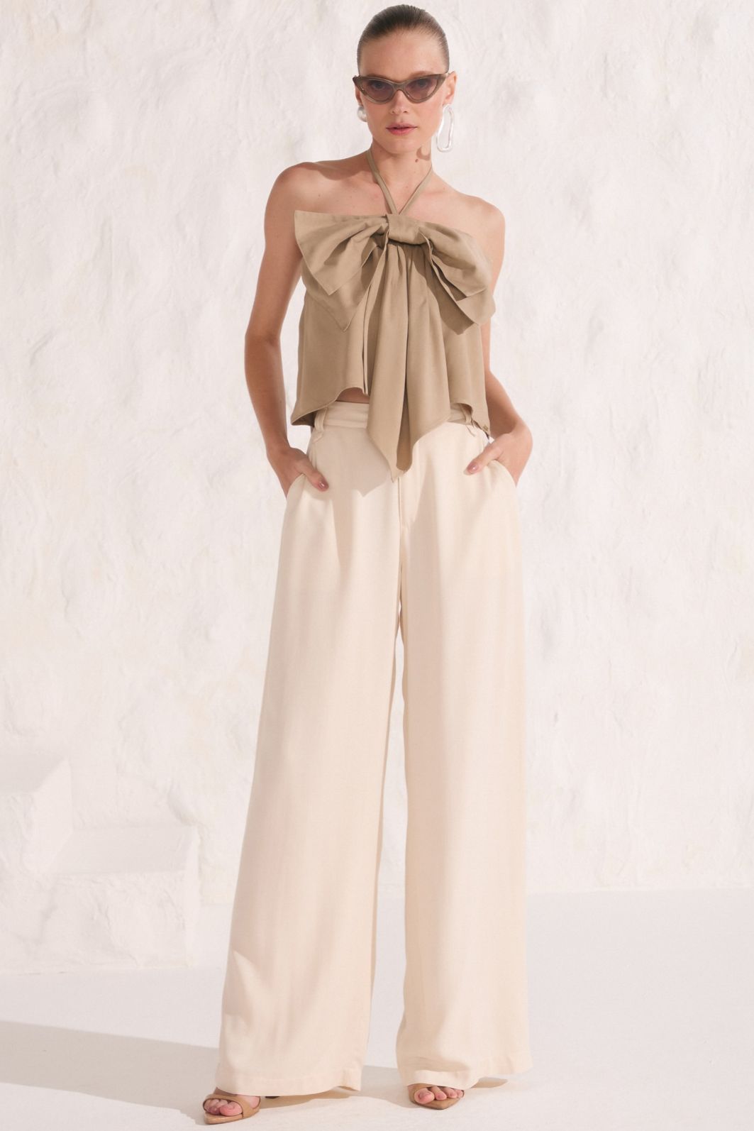 Calça reta em blend de viscose 88314 Linzzi Calça reta em blend de viscose 88314 Linzzi