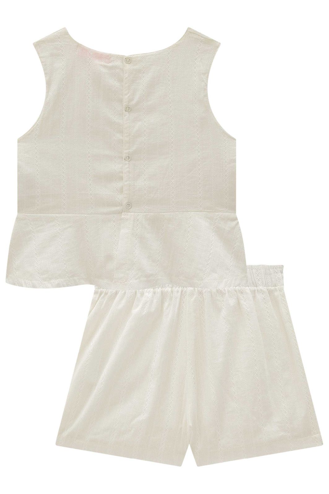 Conjunto de bata e shorts em tricoline textura listrada 100% algodão 99655 Kukiê Infantil Menina Conjunto de bata e shorts em tricoline textura listrada 100% algodão 99655 Kukiê Infantil Menina