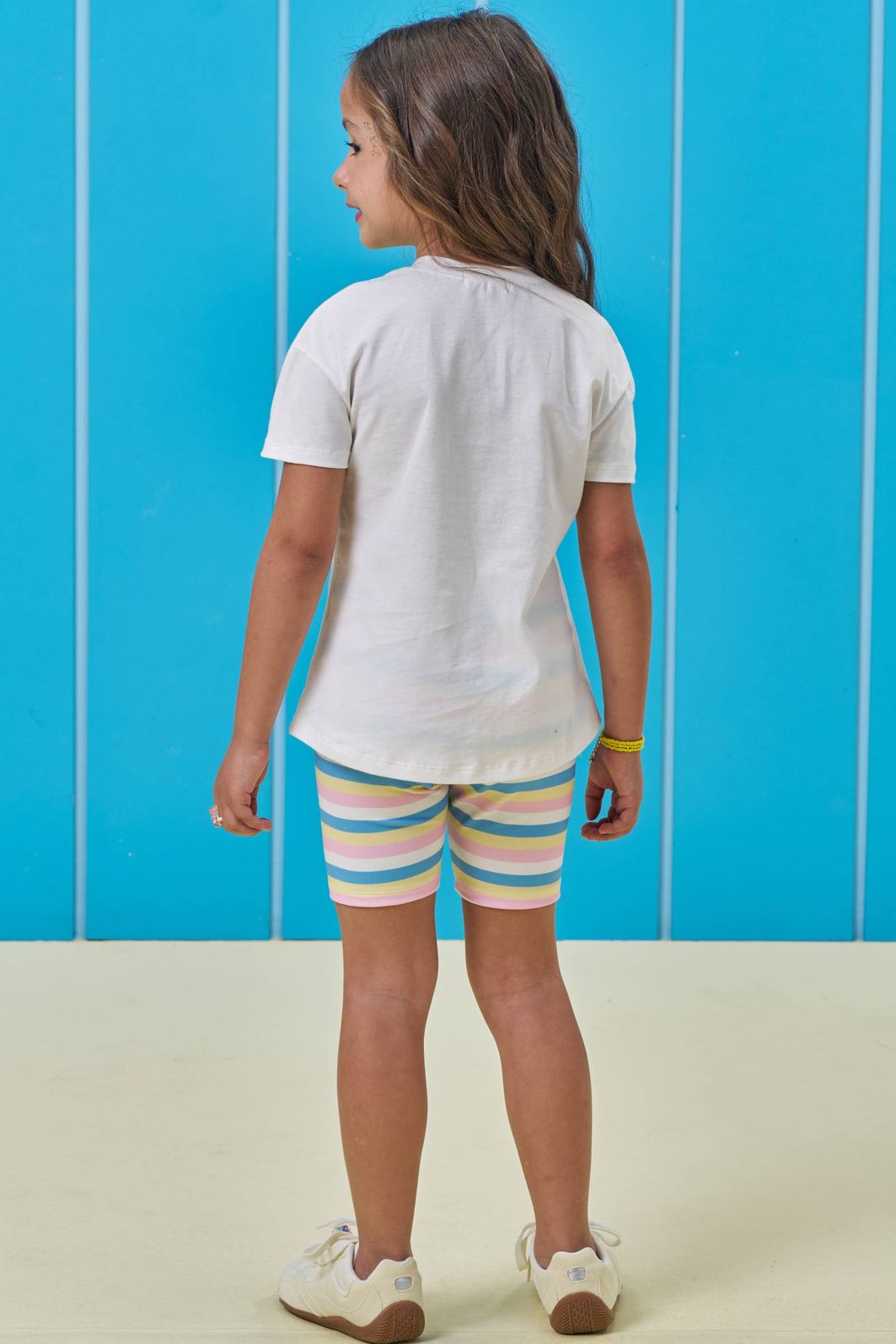 Conjunto de camiseta em meia malha e bermuda biker em molecotton 96368 Kukiê Infantil Menina Conjunto de camiseta em meia malha e bermuda biker em molecotton 96368 Kukiê Infantil Menina