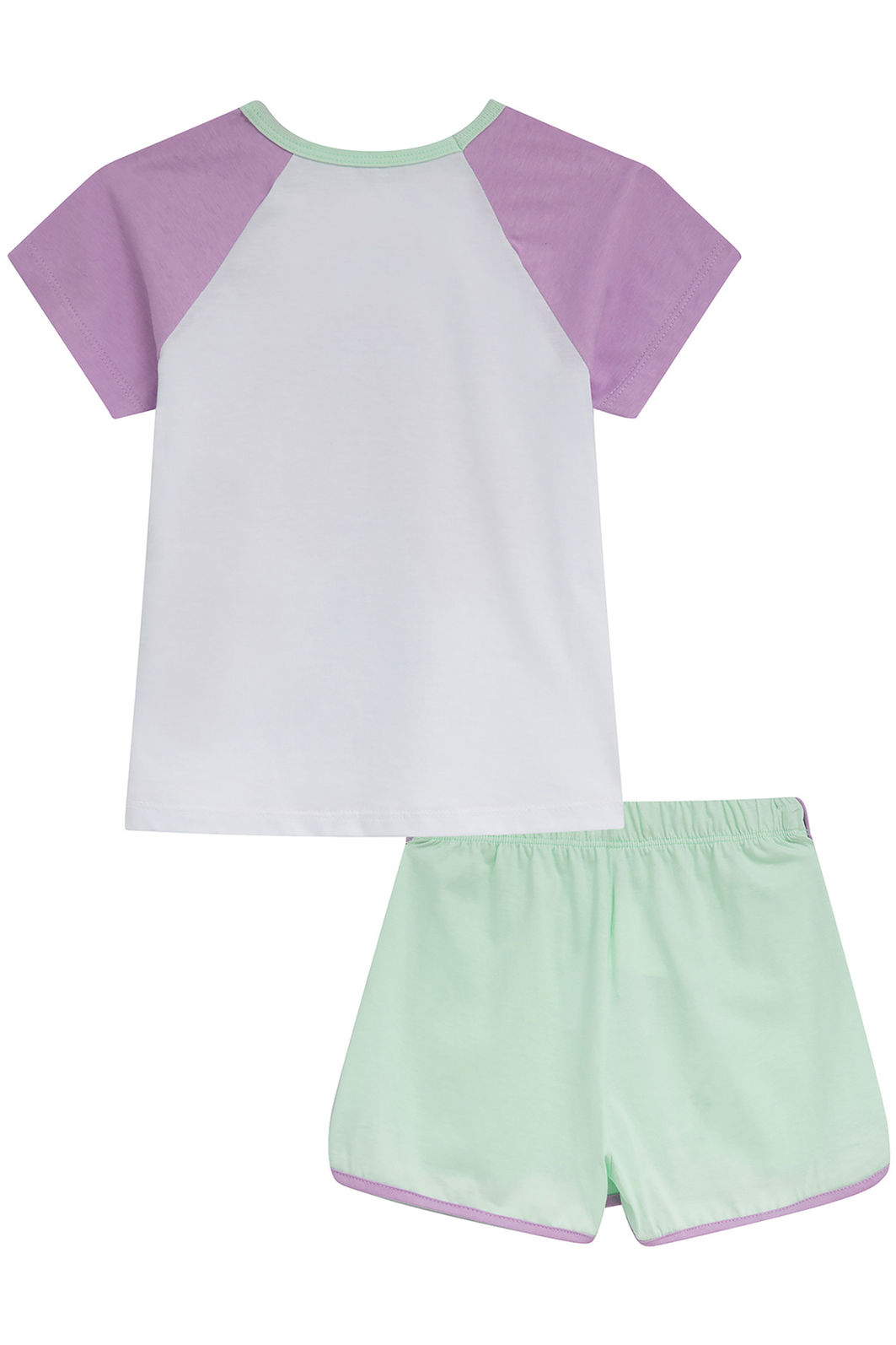 Conjunto de pijama de blusa e shorts em meia malha 94283 Kukiê Infantil Menina