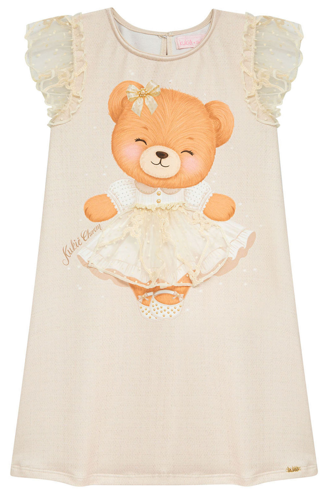 Vestido em molecotton 97899 Kukiê Infantil Menina Vestido em molecotton 97899 Kukiê Infantil Menina