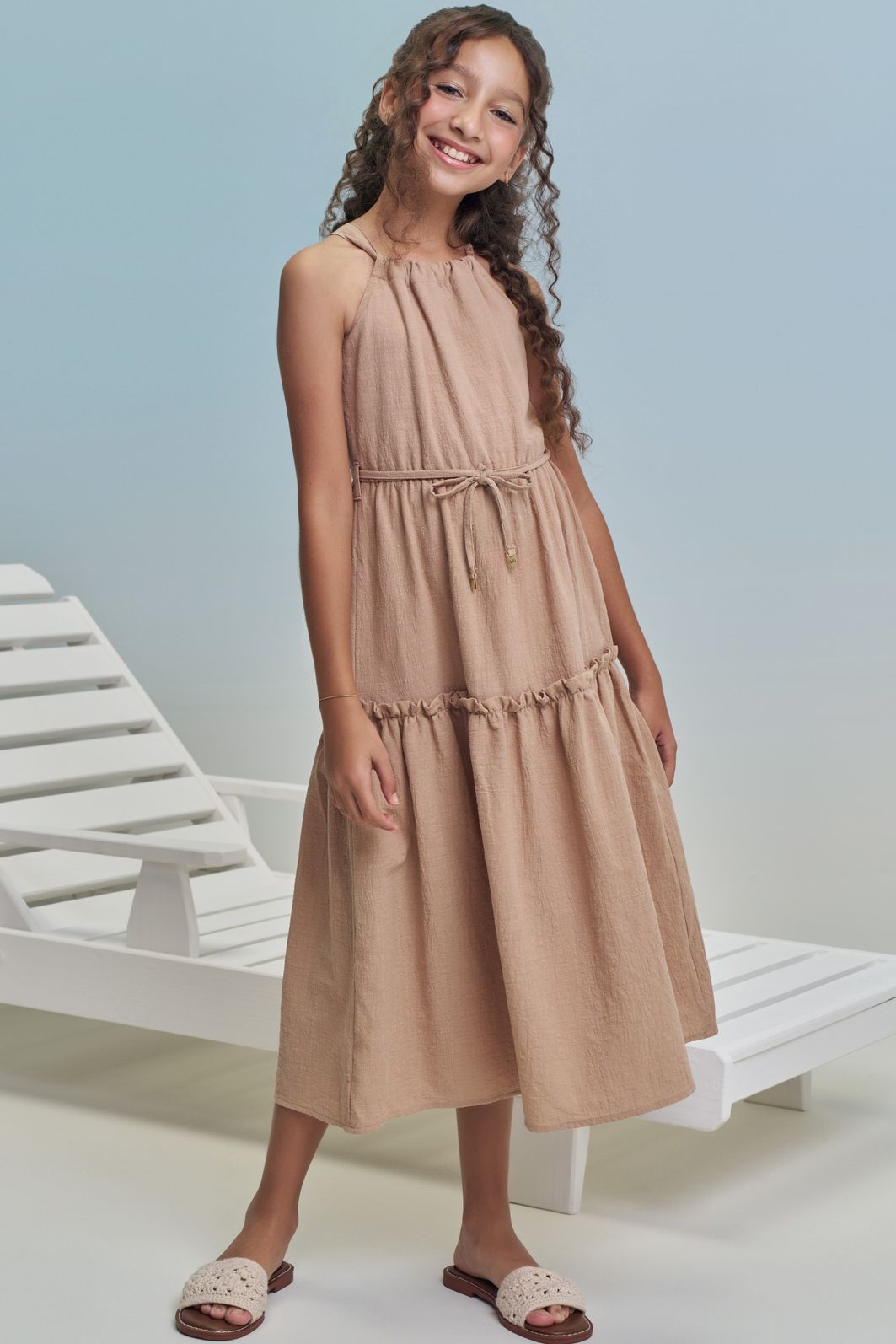 Vestido midi em linho pacific 99452 Lilimoon Teen Menina Vestido midi em linho pacific 99452 Lilimoon Teen Menina