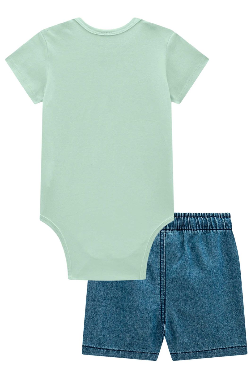 Conjunto de body em suedine e bermuda em jeans teca 98124 LucBoo Bebê Menino Conjunto de body em suedine e bermuda em jeans teca 98124 LucBoo Bebê Menino