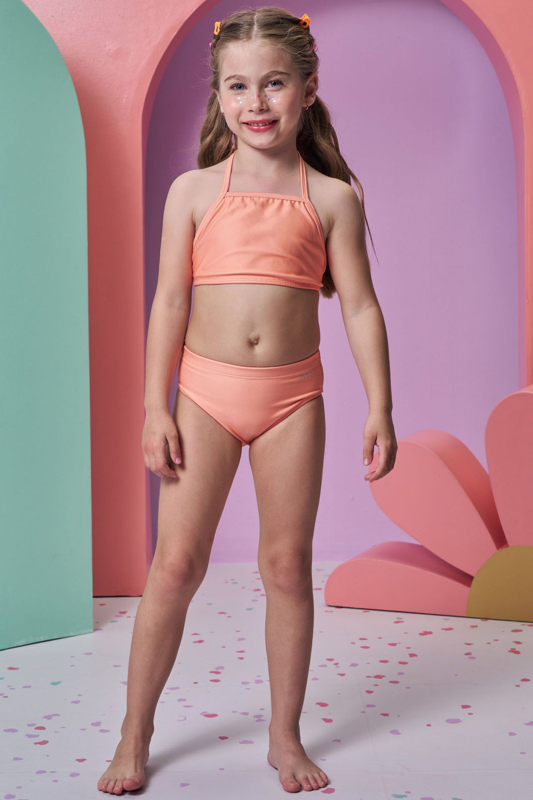 Trio de blusa e biquíni em malha UV dry com proteção UV 50+ 96610 Infanti Infantil Menina Trio de blusa e biquíni em malha UV dry com proteção UV 50+ 96610 Infanti Infantil Menina