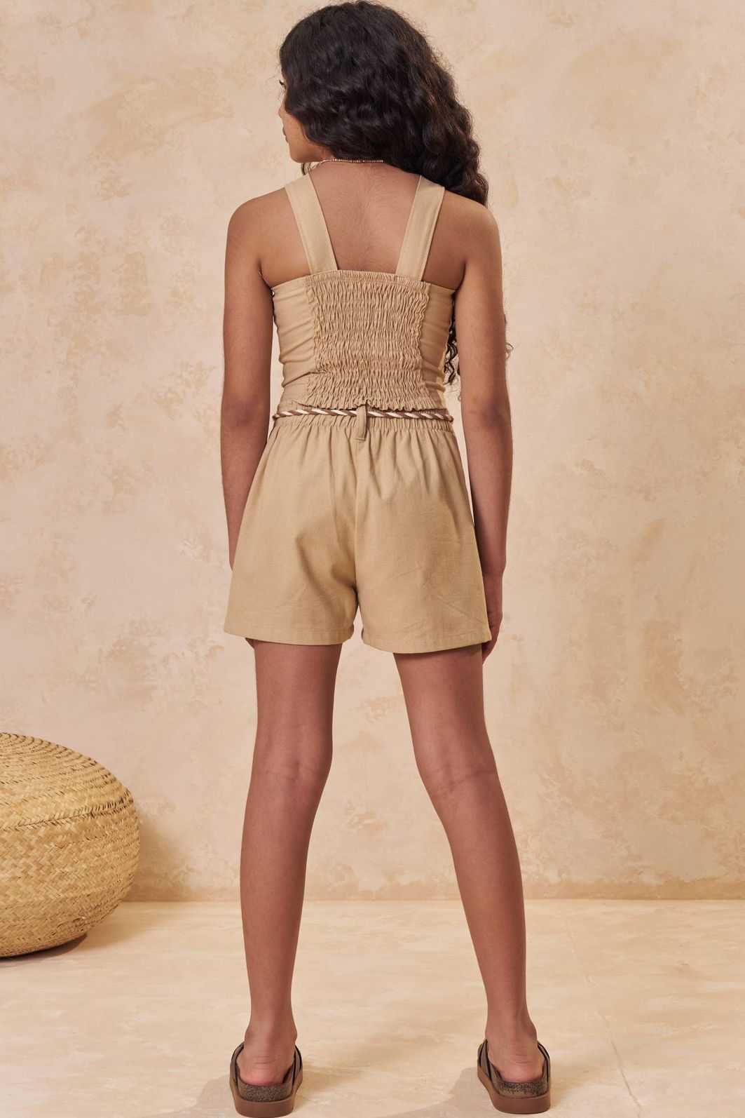 Conjunto de top e shorts em linho santorine 95200 Lilimoon Teen Menina Conjunto de top e shorts em linho santorine 95200 Lilimoon Teen Menina