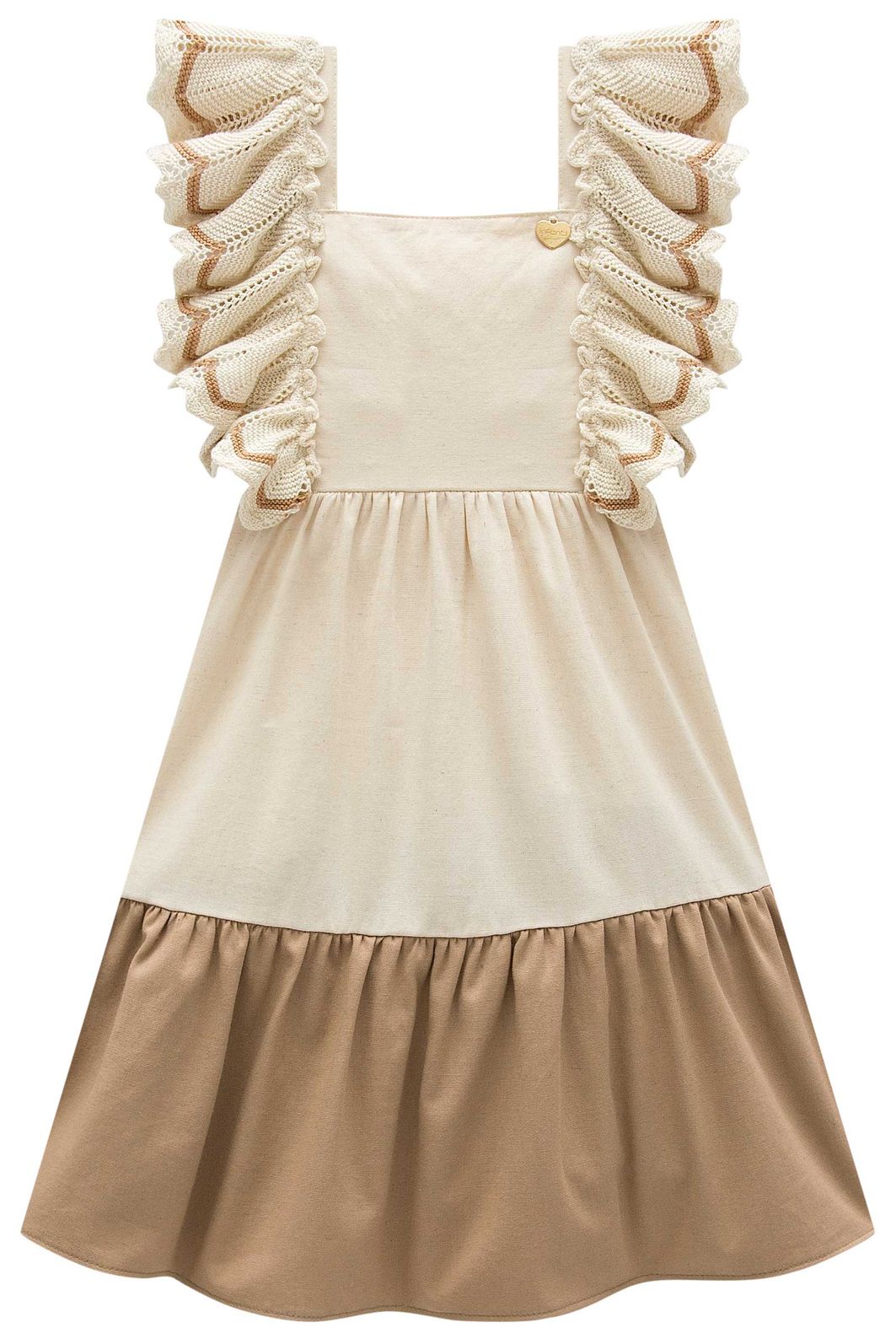 Vestido em linho santorine com elastano e tricot 100% algodão 98784 Infanti Infantil Menina Vestido em linho santorine com elastano e tricot 100% algodão 98784 Infanti Infantil Menina