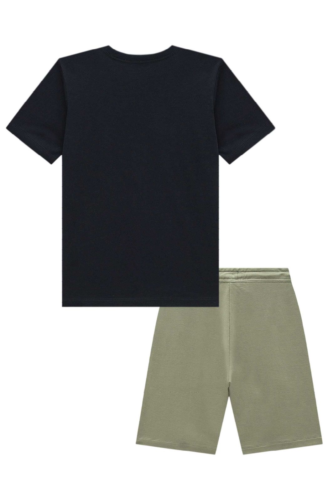Conjunto de camiseta em meia malha e bermuda em molevisco com elastano 97976 Johnny Fox Teen Menino Conjunto de camiseta em meia malha e bermuda em molevisco com elastano 97976 Johnny Fox Teen Menino