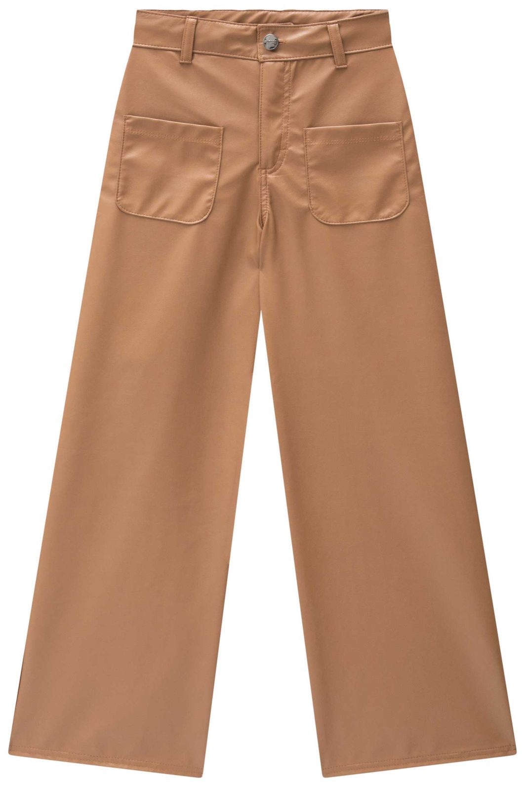 Calça wide leg em couro sintético 90347 Lilimoon Teen Menina Calça wide leg em couro sintético 90347 Lilimoon Teen Menina